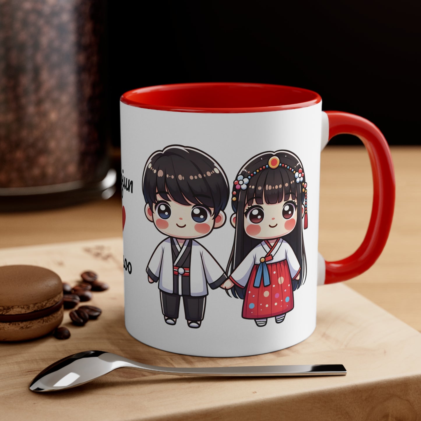 Korean Couple in Korean Clothes Collection 6 Personalized Cute - Custom Accent Coffee Mug, 11oz