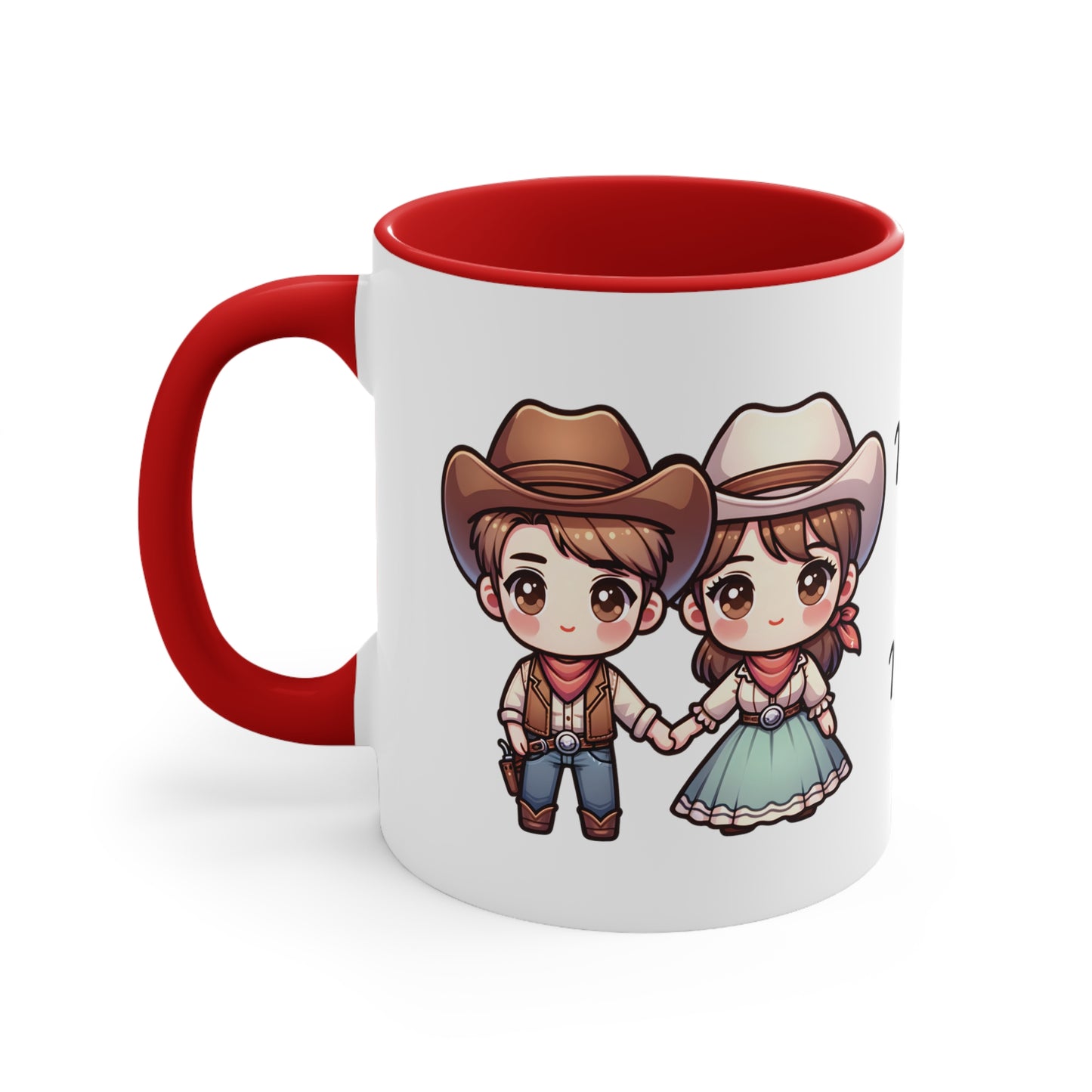 Cowboy Couple Collection 6 Personalized Cute - Custom Accent Coffee Mug, 11oz