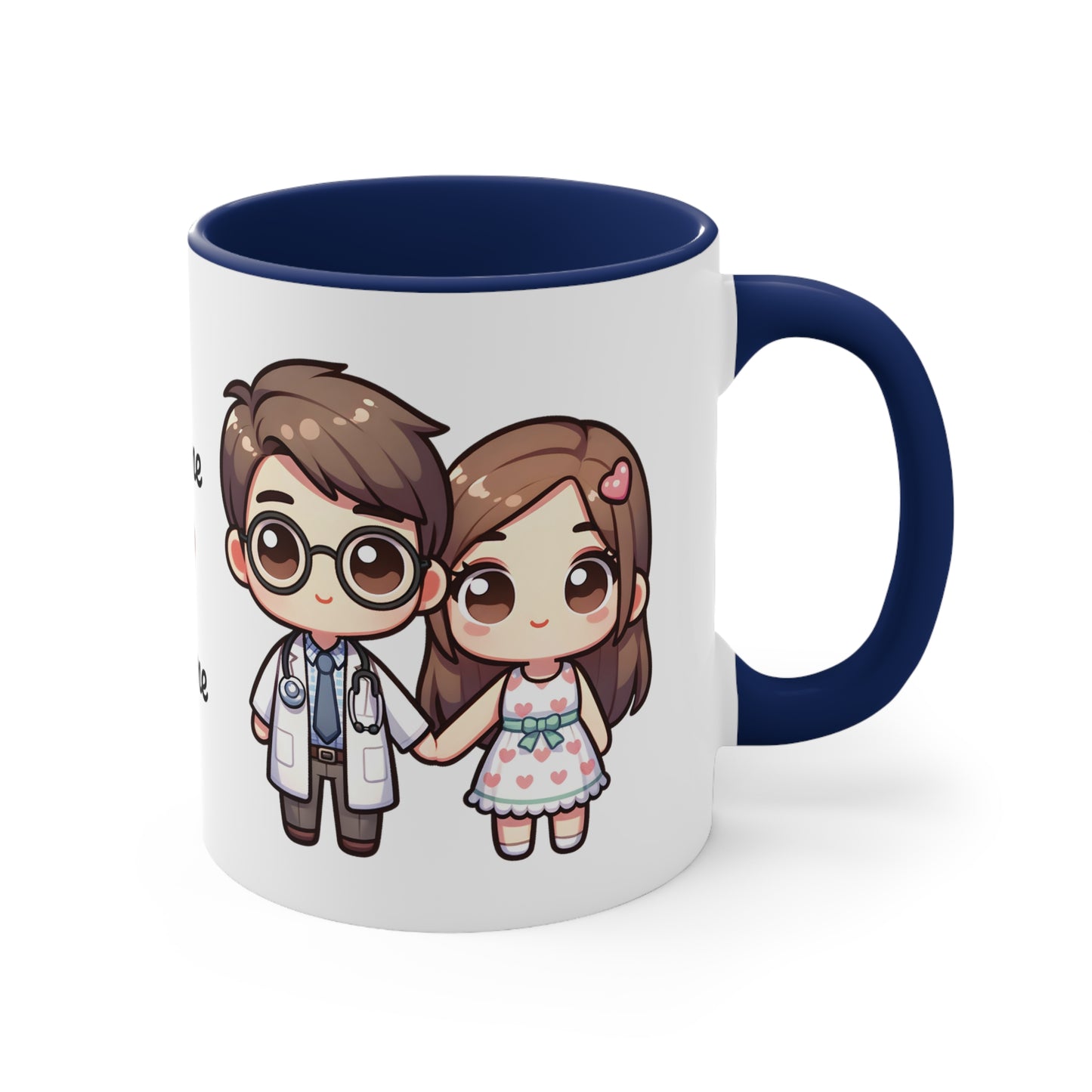 Doctor Couple Collection 2 Personalized Cute - Custom Accent Coffee Mug, 11oz