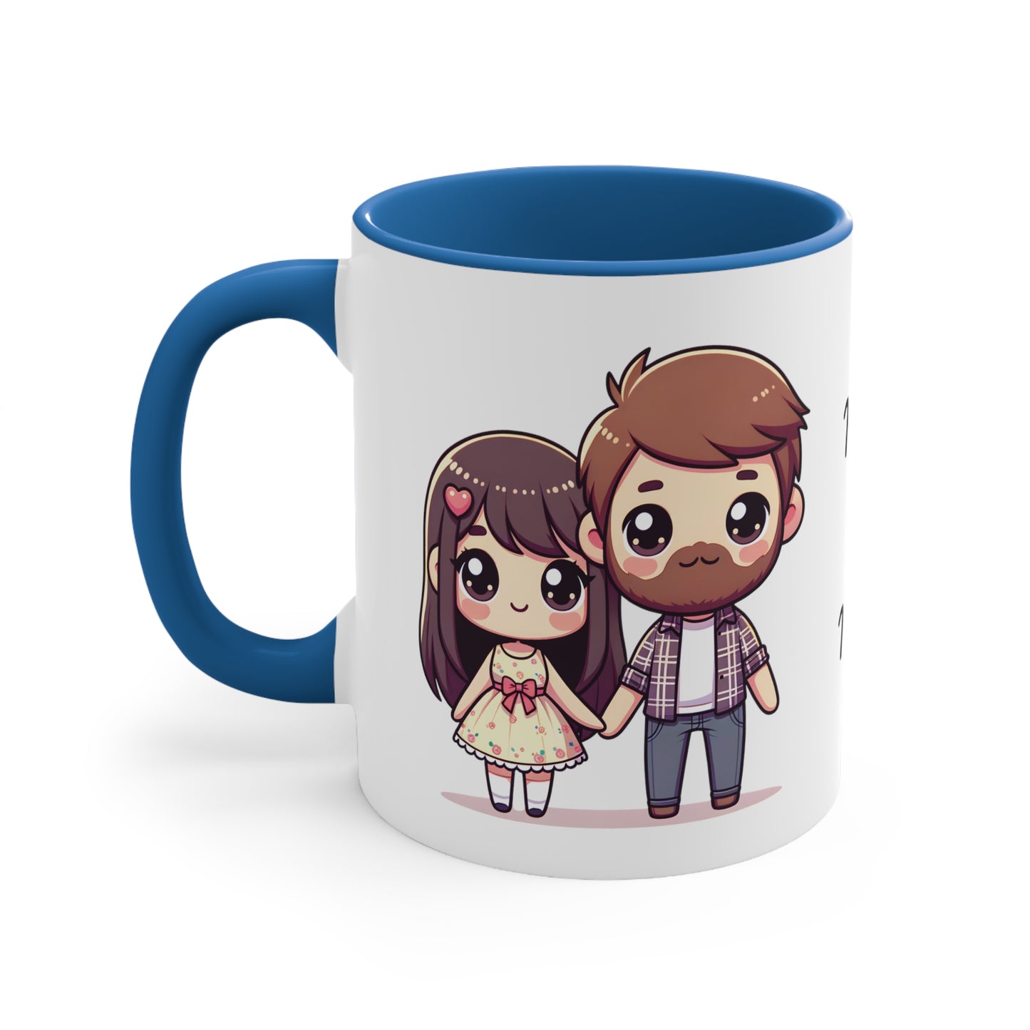 Beardman Couple Collection 4 Personalized Cute - Custom Accent Coffee Mug, 11oz