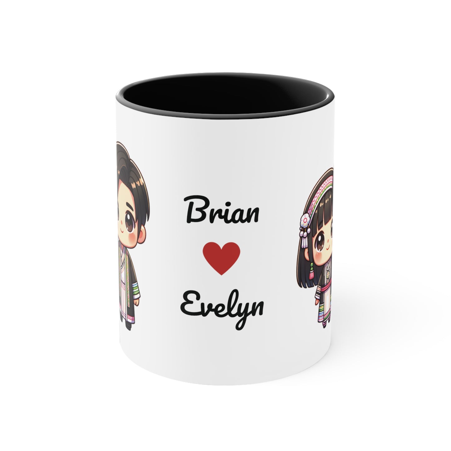 Hmong Couple Colorful Collection 6 Personalized Cute - Custom Accent Coffee Mug, 11oz