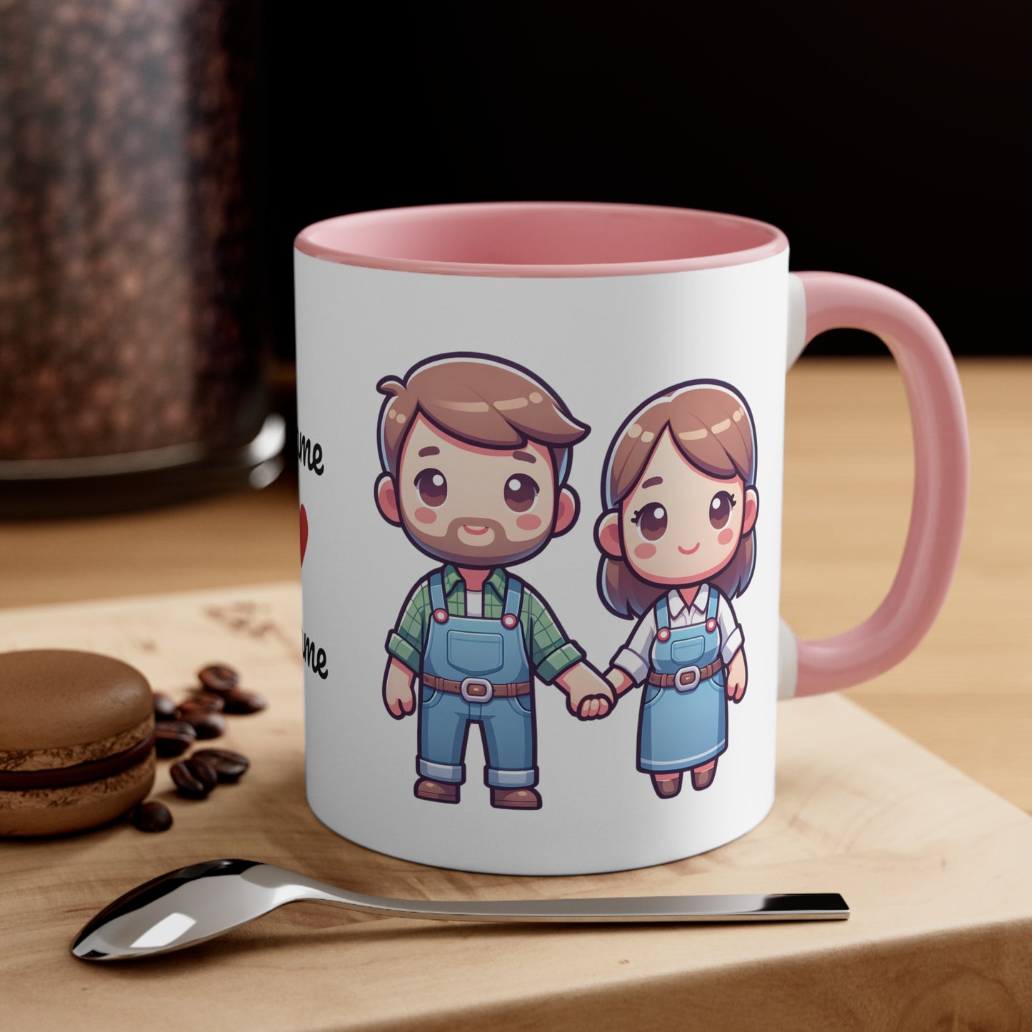 Farmer Couple Collection 1 Personalized Cute - Custom Accent Coffee Mug, 11oz