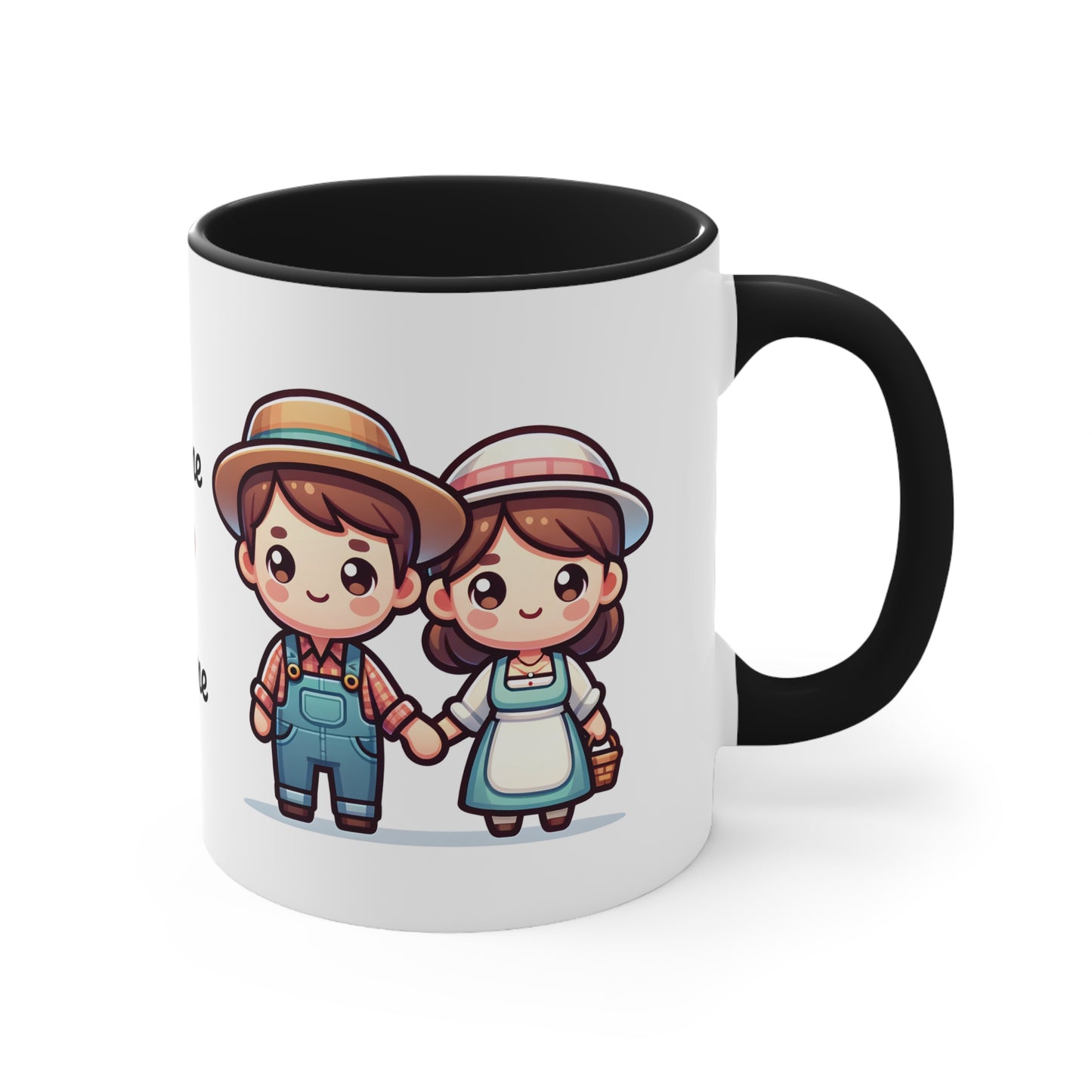 Farmer Couple Collection 4 Personalized Cute - Custom Accent Coffee Mug, 11oz