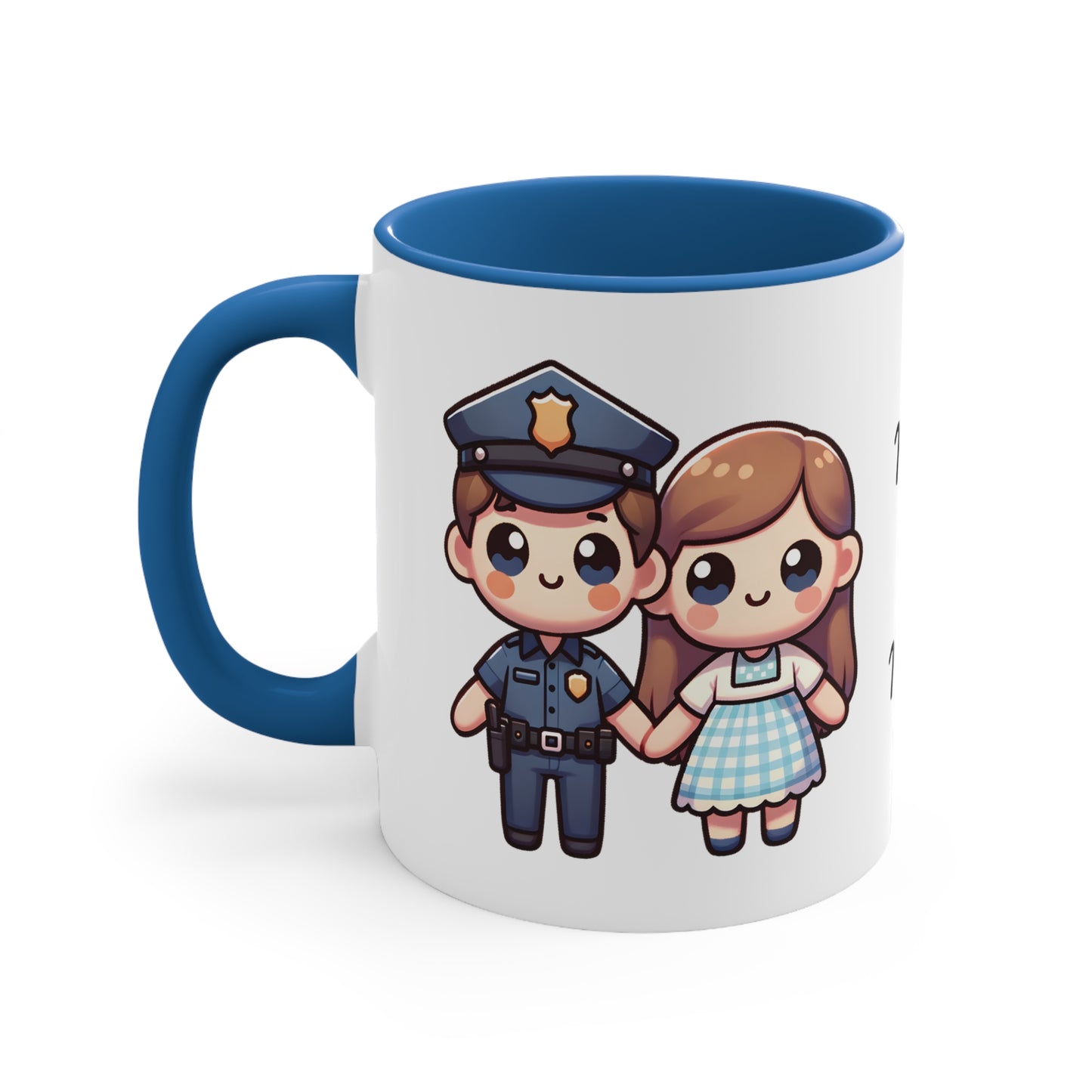 Policeman Couple Collection 1 Personalized Cute - Custom Accent Coffee Mug, 11oz