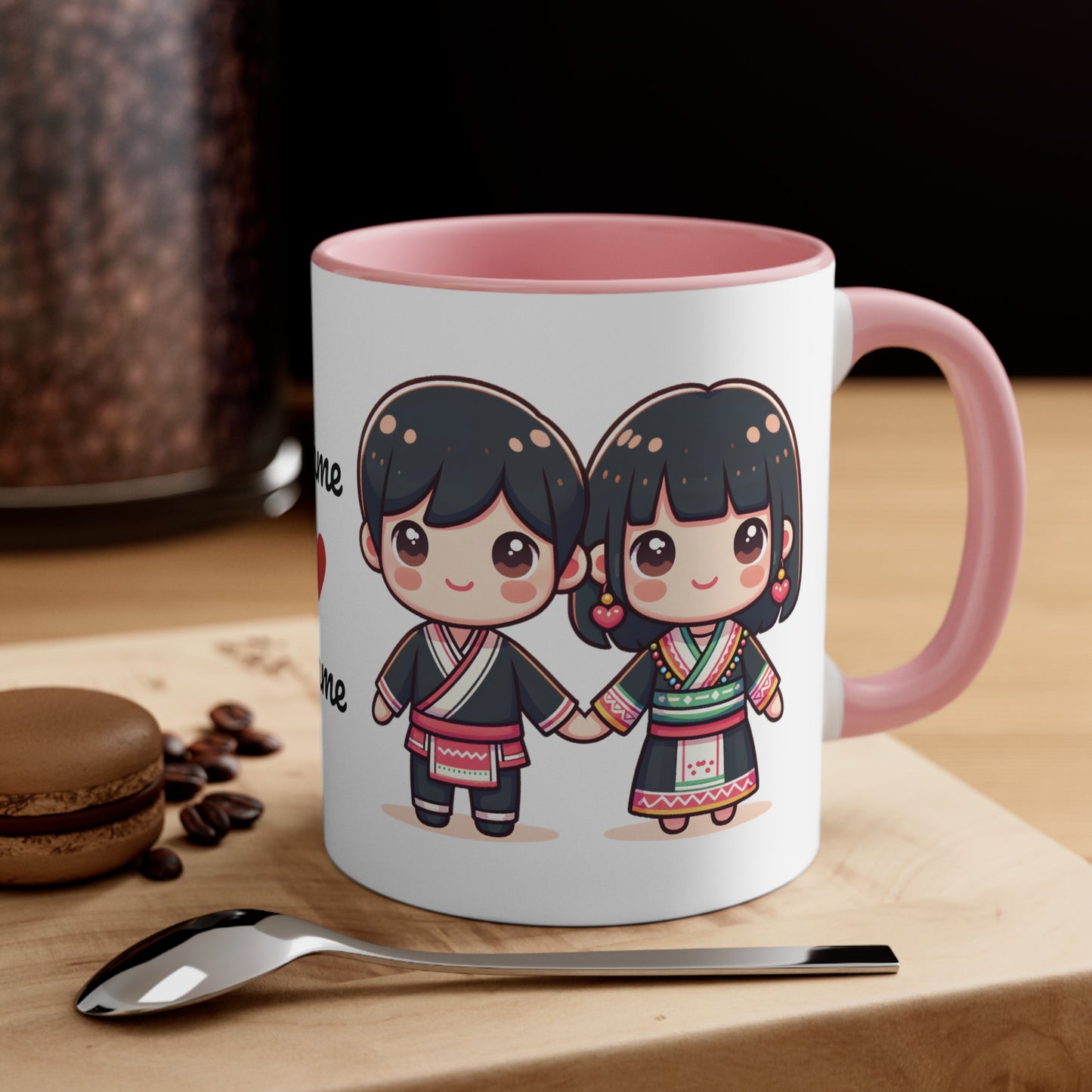 Hmong Couple Traditional Hmong Clothes Collection 1 Personalized Cute - Custom Accent Coffee Mug, 11oz