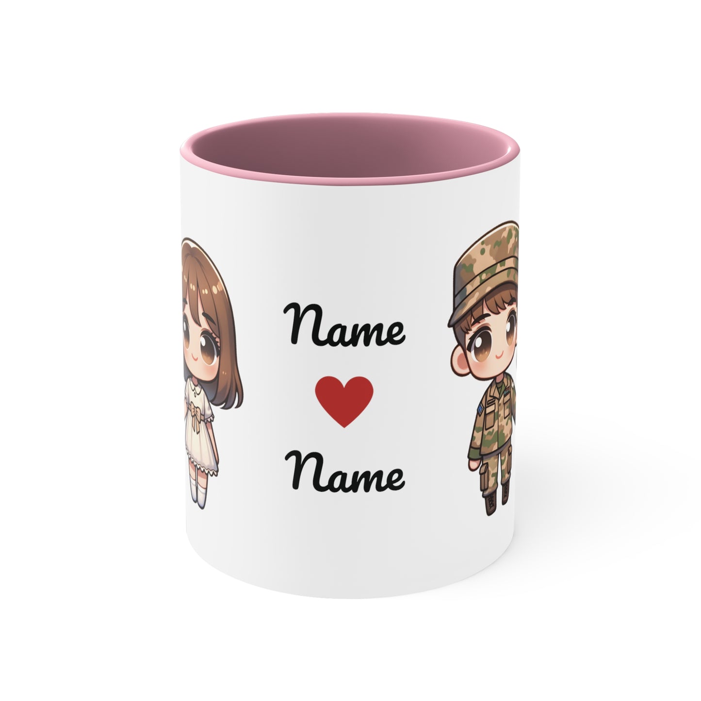 Army Couple Collection 1 Personalized Cute - Custom Accent Coffee Mug, 11oz