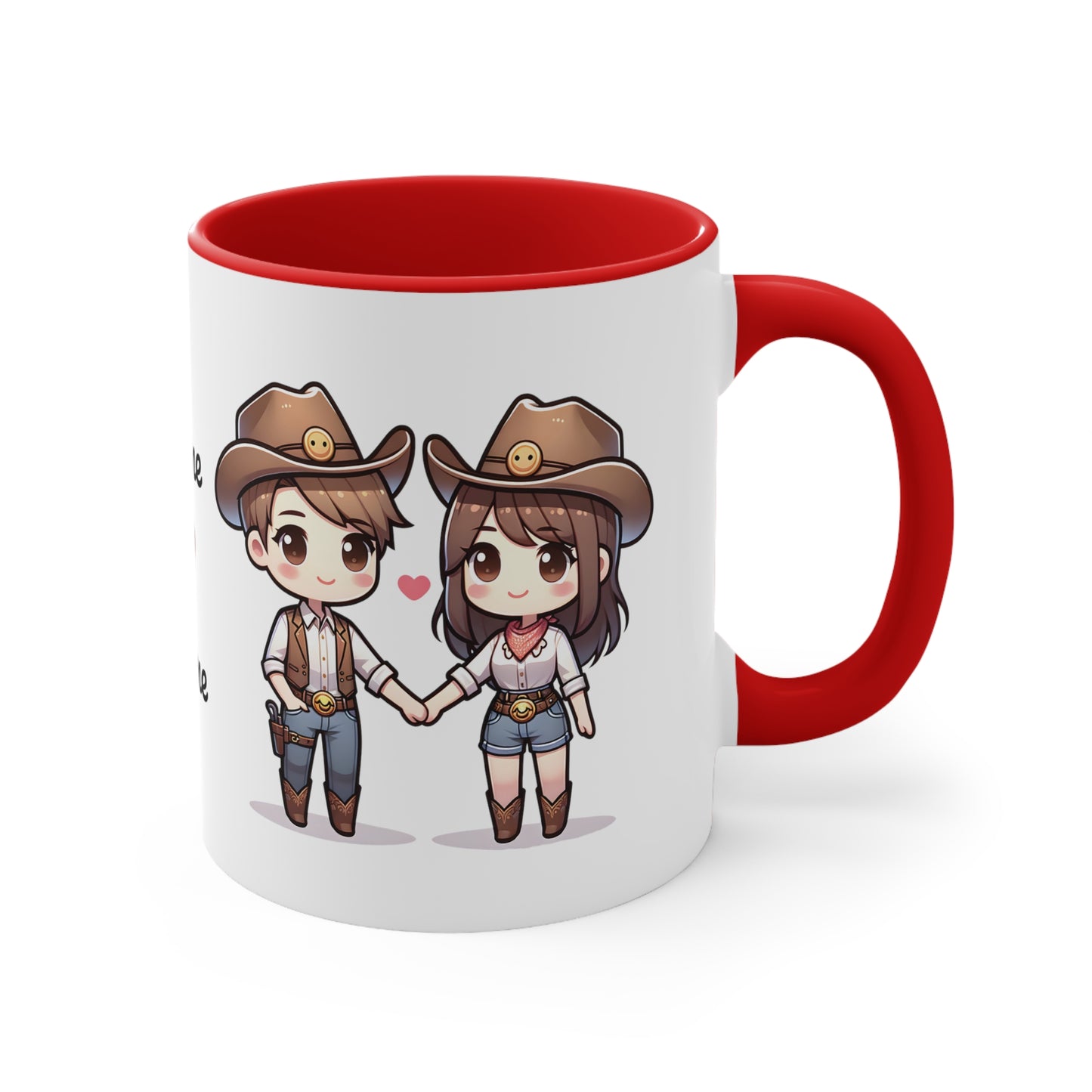 Cowboy Couple Collection 3 Personalized Cute - Custom Accent Coffee Mug, 11oz