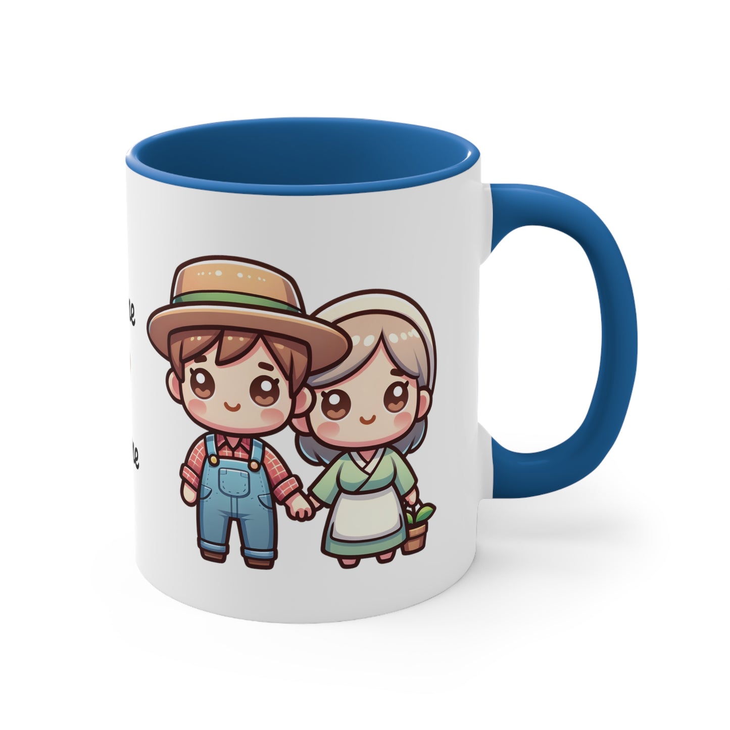 Farmer Couple Collection 7 Personalized Cute - Custom Accent Coffee Mug, 11oz