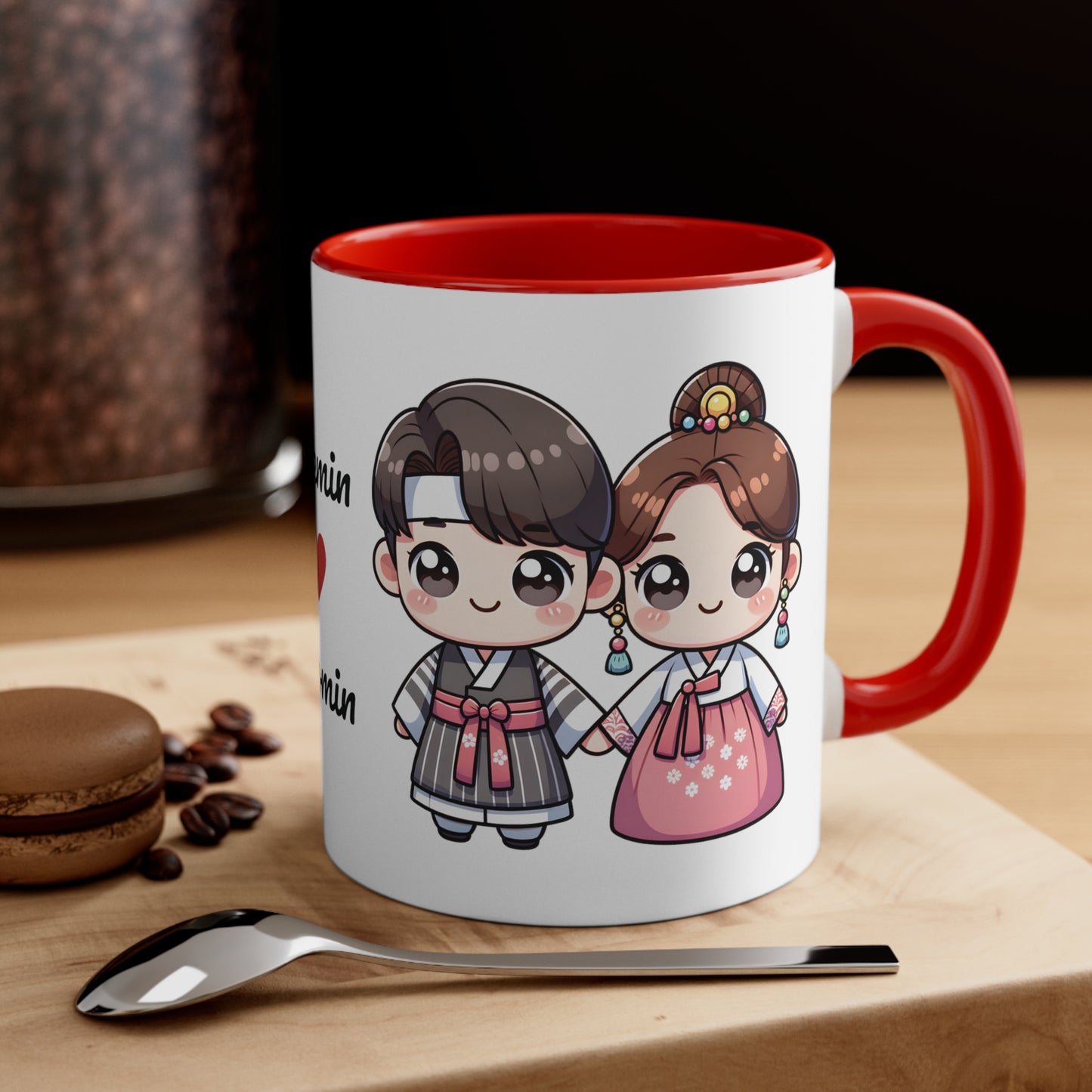 Korean Couple in Korean Clothes Collection 8 Personalized Cute - Custom Accent Coffee Mug, 11oz