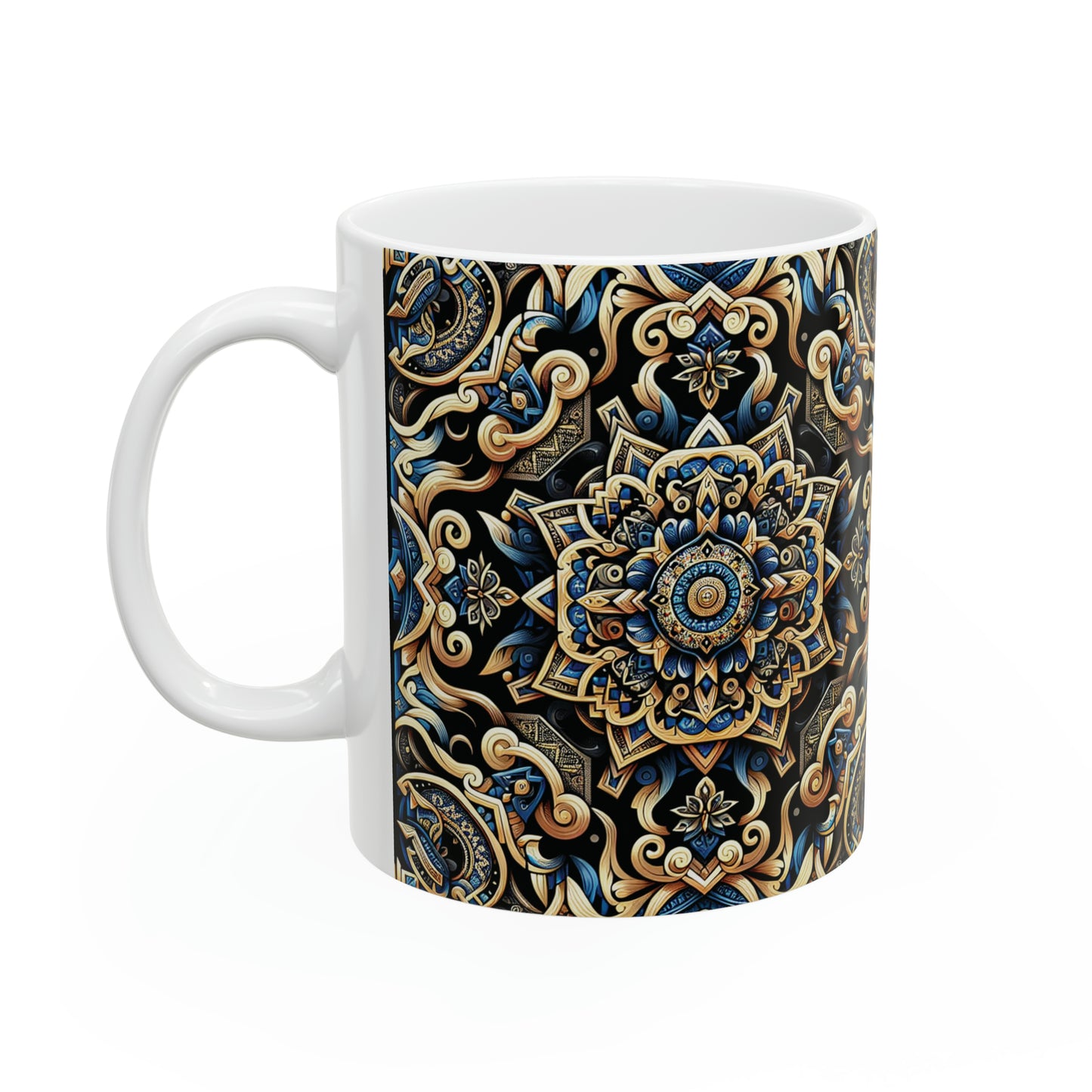 Hmong-Inspired Geometric Ceramic Coffee Mug 7