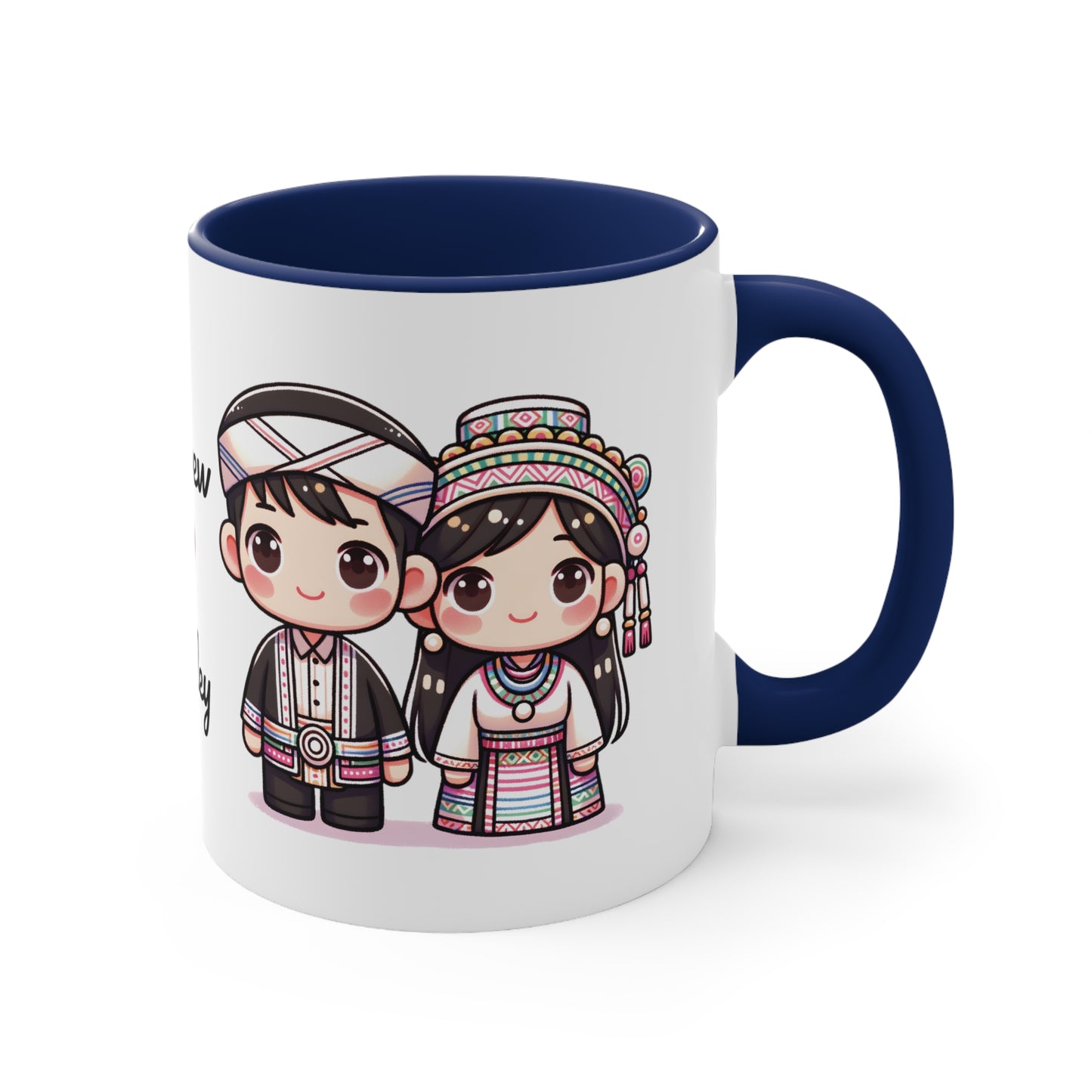 Hmong Couple Colorful Collection 3 Personalized Cute - Custom Accent Coffee Mug, 11oz