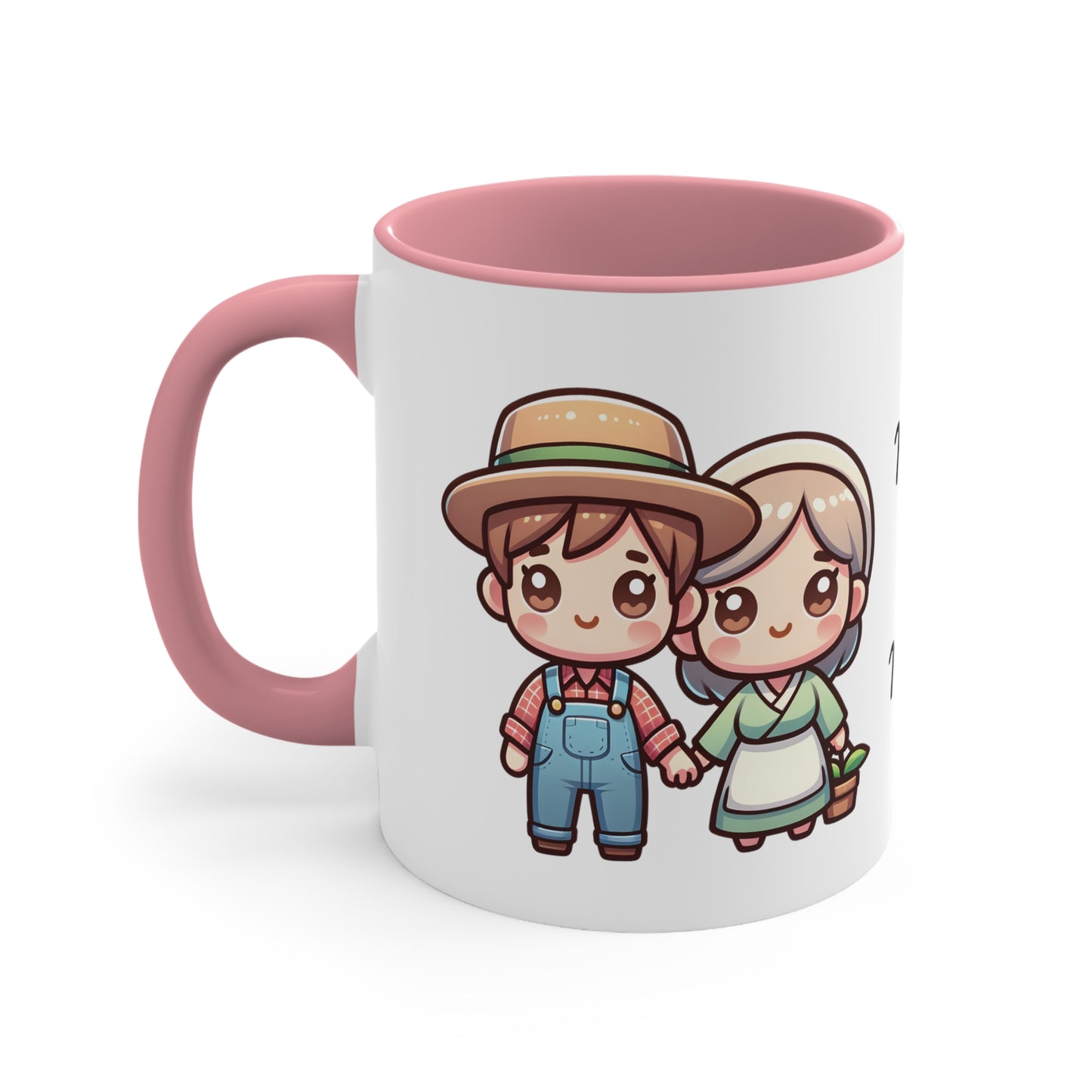 Farmer Couple Collection 7 Personalized Cute - Custom Accent Coffee Mug, 11oz