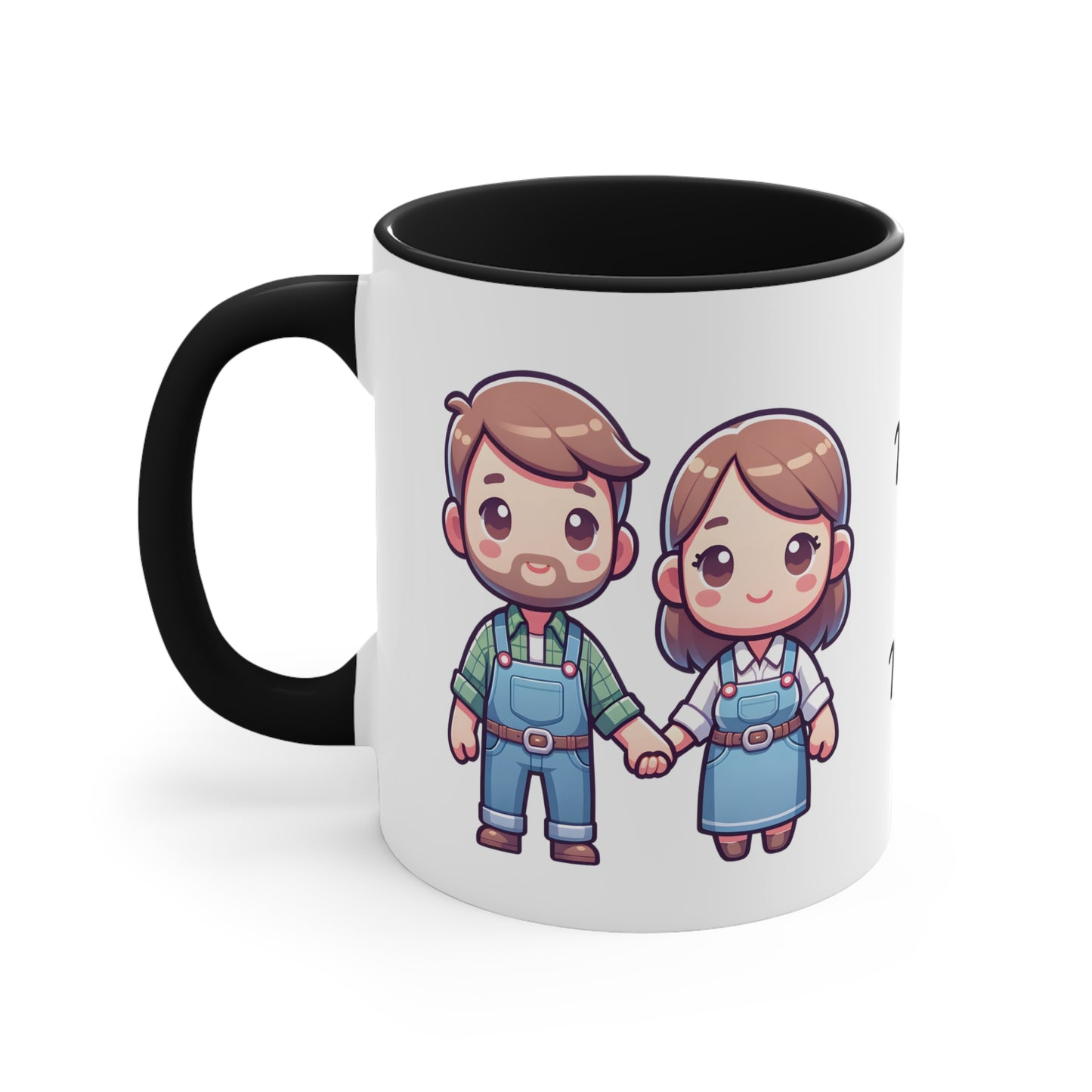 Farmer Couple Collection 1 Personalized Cute - Custom Accent Coffee Mug, 11oz