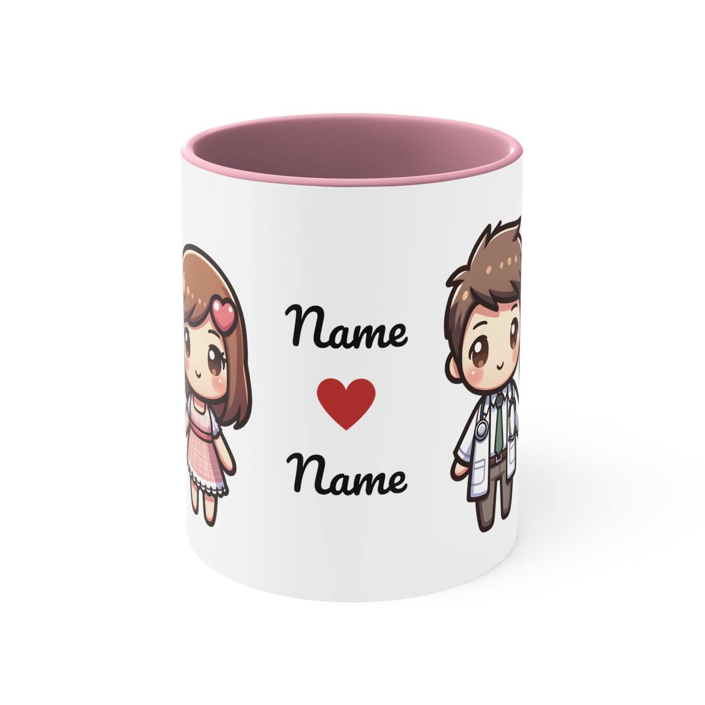 Doctor Couple Collection 1 Personalized Cute - Custom Accent Coffee Mug, 11oz