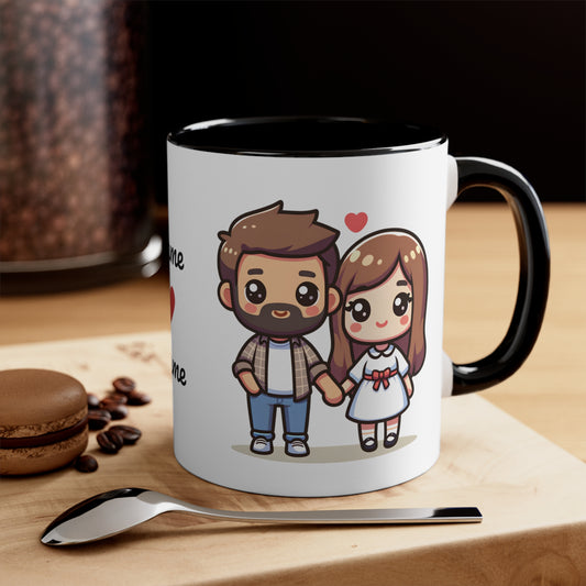 Beardman Couple Collection 1 Personalized Cute - Custom Accent Coffee Mug, 11oz