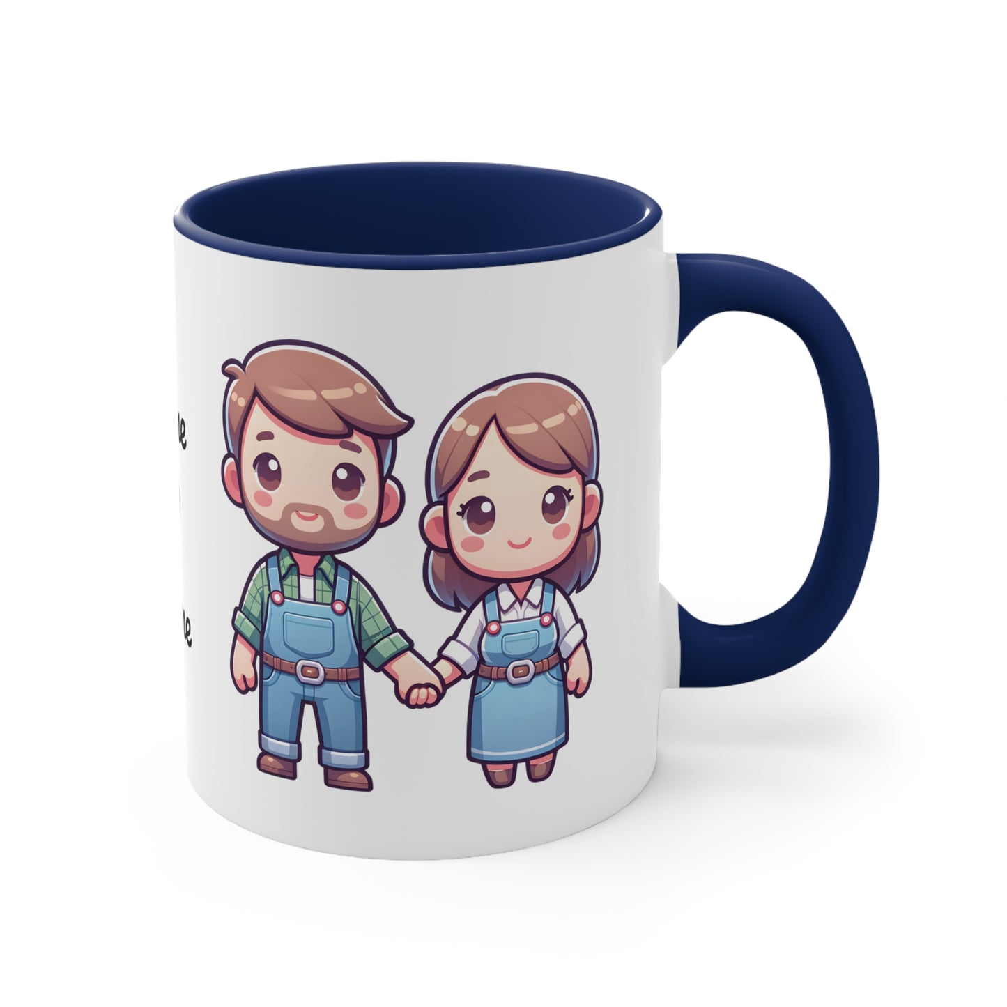 Farmer Couple Collection 1 Personalized Cute - Custom Accent Coffee Mug, 11oz