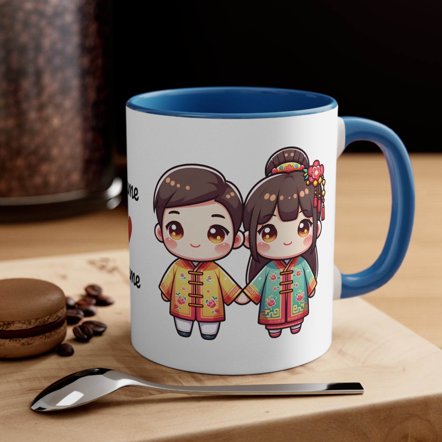 Chinese Couple in Chinese Clothes Collection 5 Personalized Cute - Custom Accent Coffee Mug, 11oz