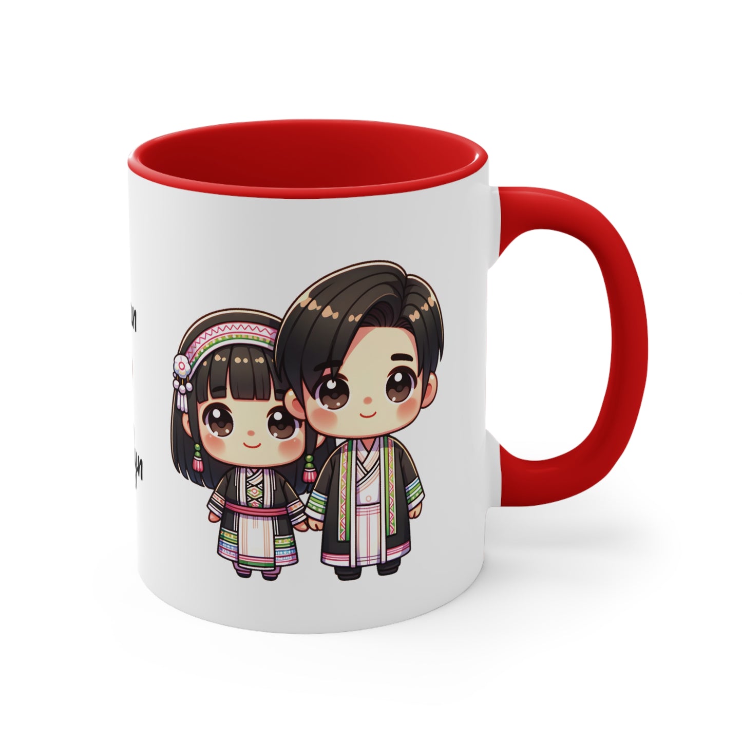 Hmong Couple Colorful Collection 6 Personalized Cute - Custom Accent Coffee Mug, 11oz