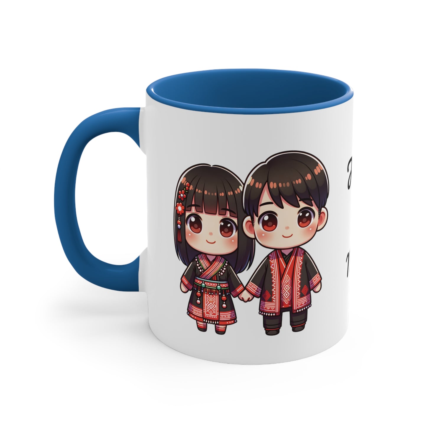 Hmong Couple Red Collection 4 Personalized Cute - Custom Accent Coffee Mug, 11oz