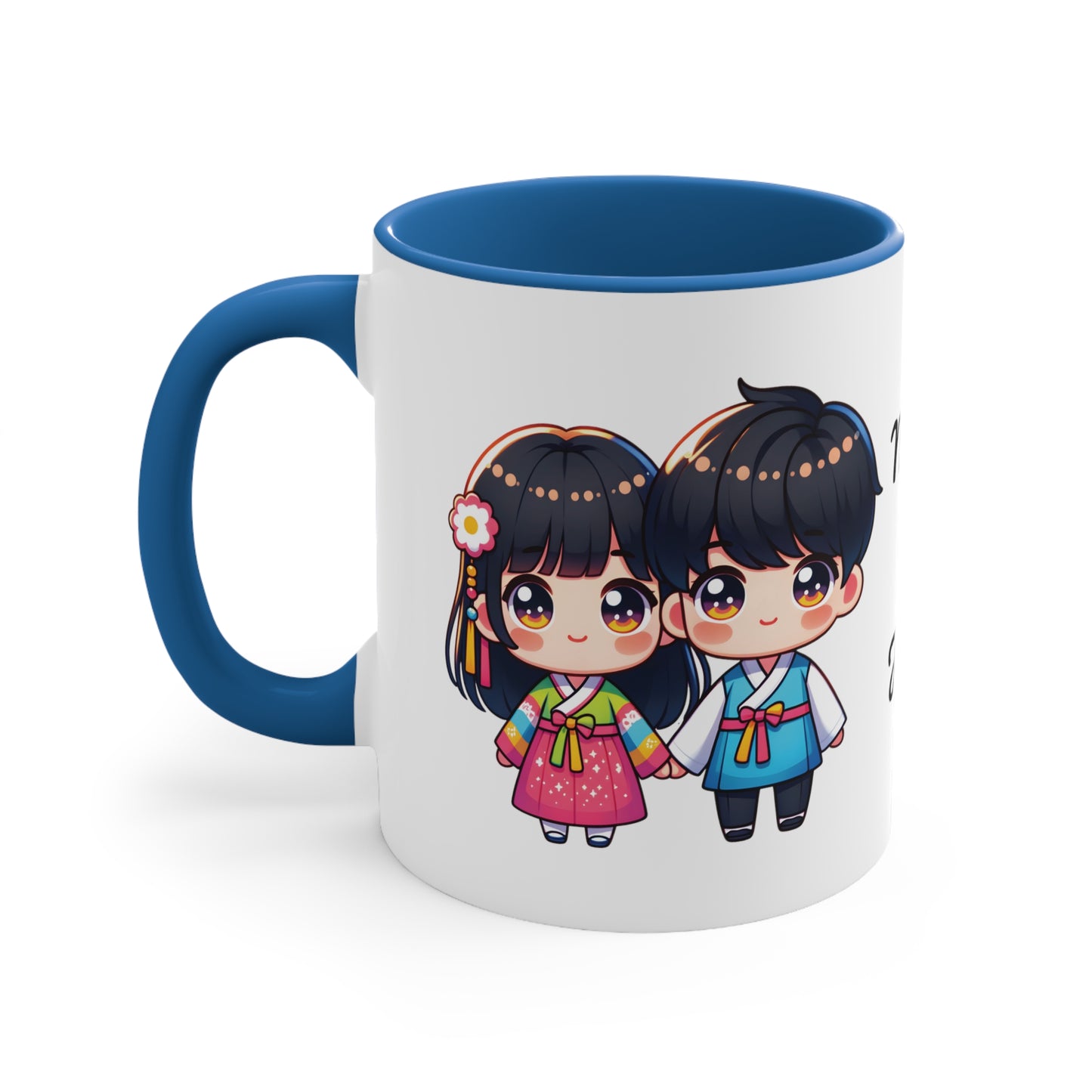 Korean Couple in Korean Clothes Collection 2 Personalized Cute - Custom Accent Coffee Mug, 11oz