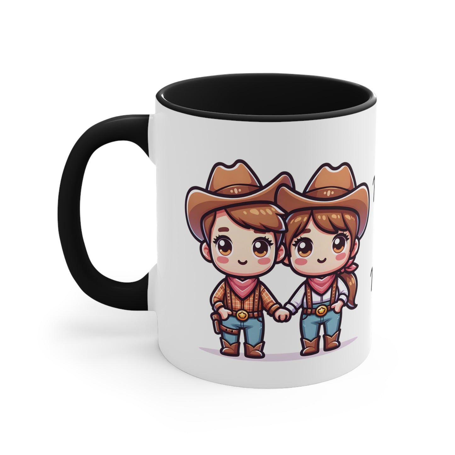 Cowboy Couple Collection 2 Personalized Cute - Custom Accent Coffee Mug, 11oz