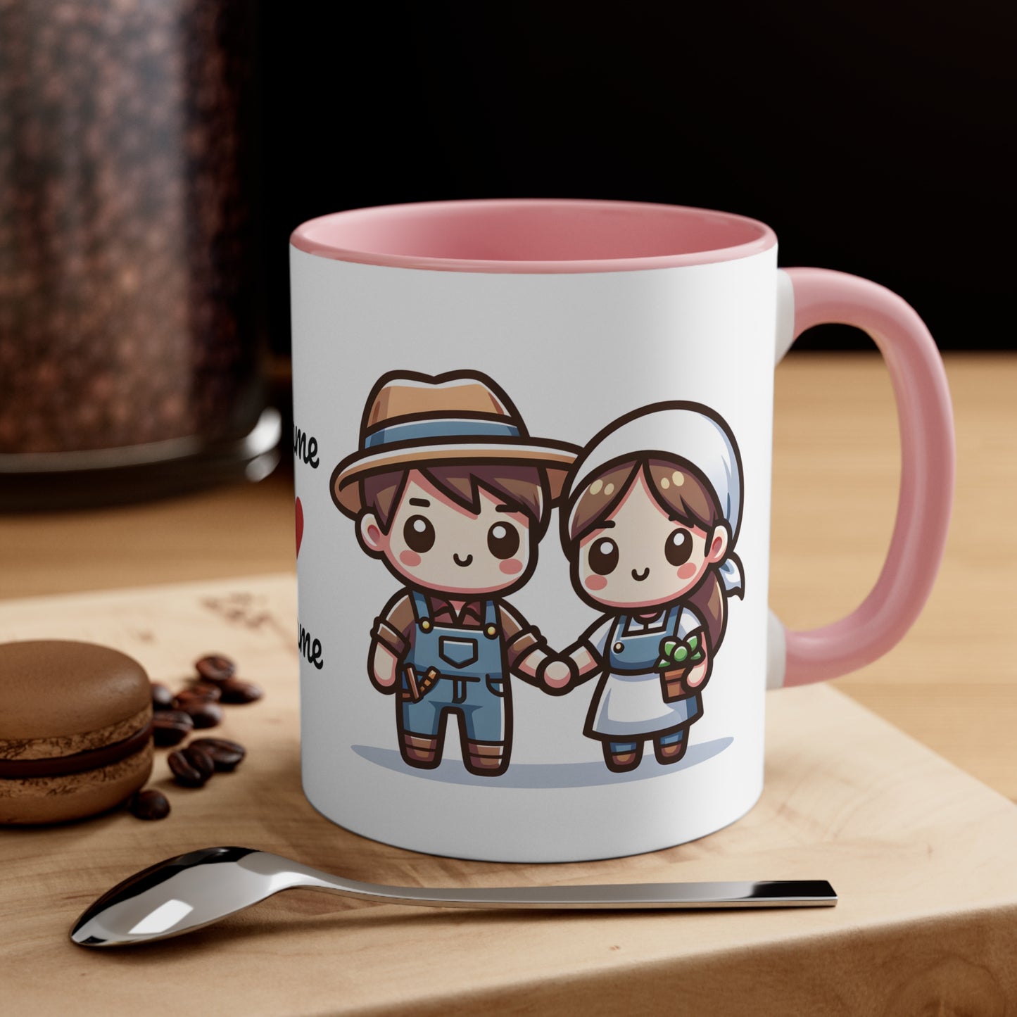 Farmer Couple Collection 5 Personalized Cute - Custom Accent Coffee Mug, 11oz