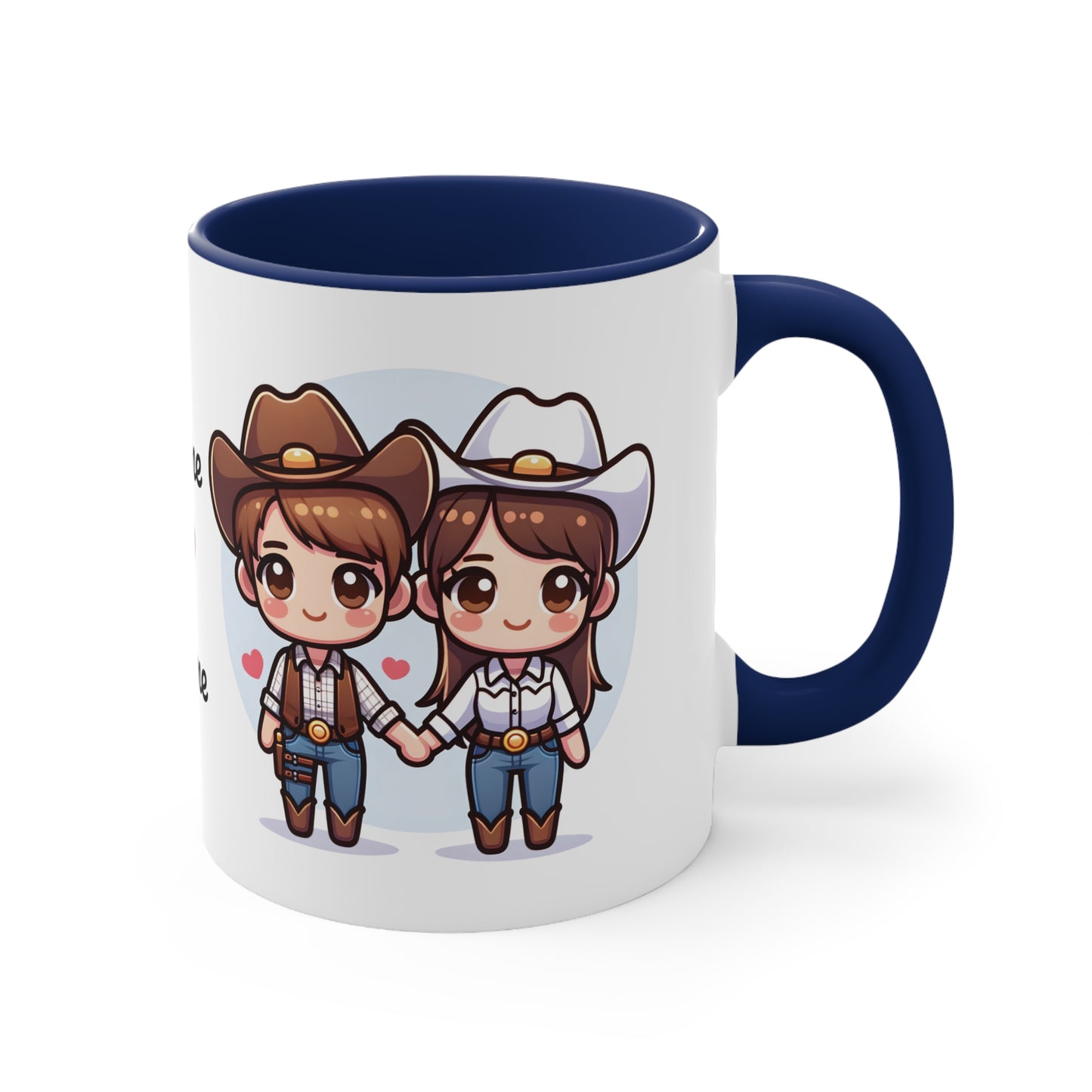 Cowboy Couple Collection 5 Personalized Cute - Custom Accent Coffee Mug, 11oz