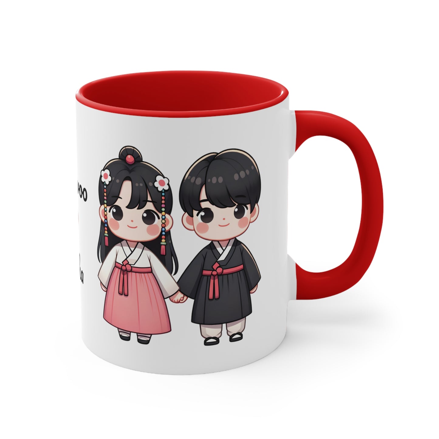 Korean Couple in Korean Clothes Collection 11 Personalized Cute - Custom Accent Coffee Mug, 11oz