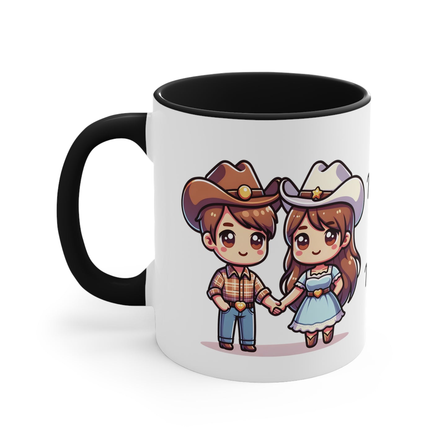 Cowboy Couple Collection 1 Personalized Cute - Custom Accent Coffee Mug, 11oz