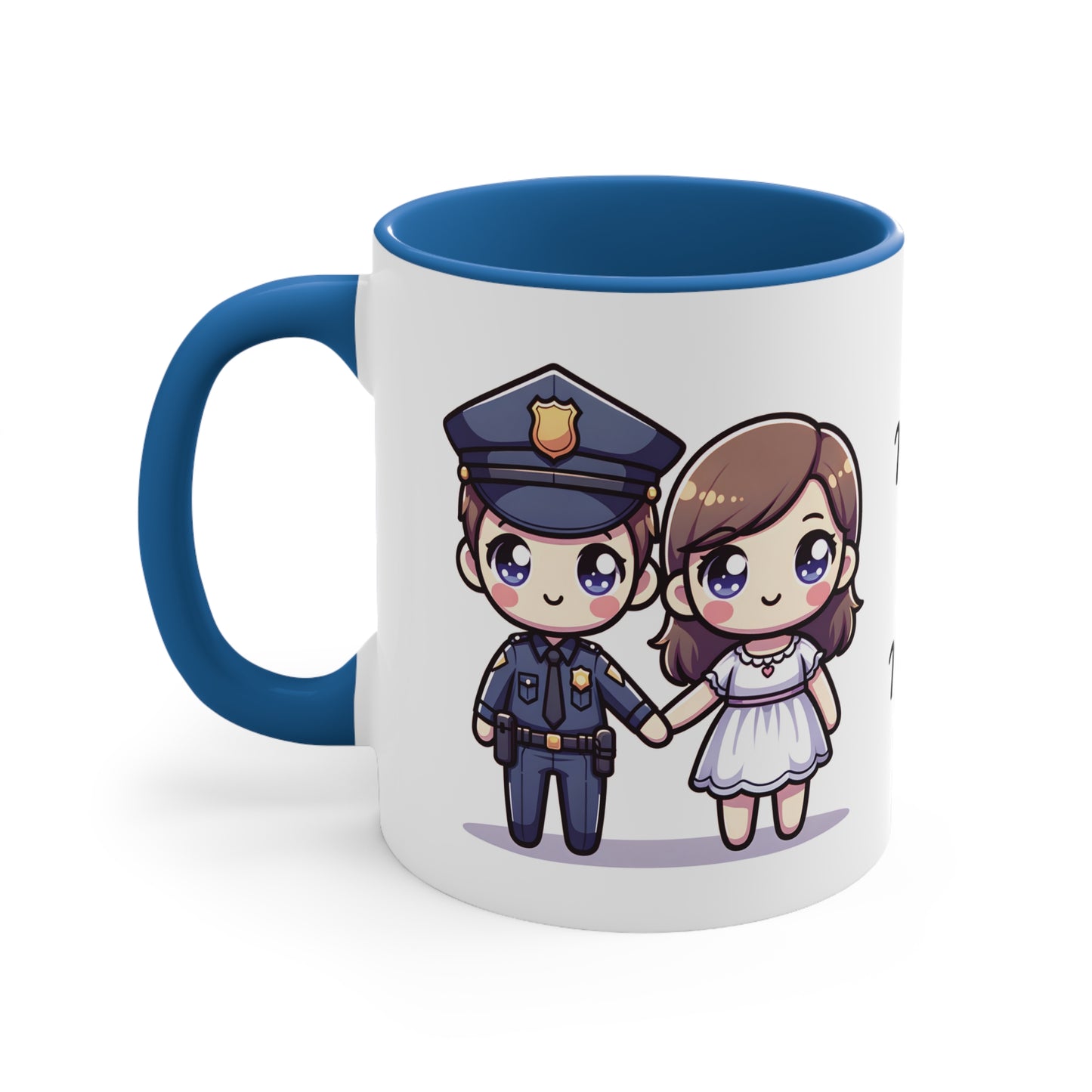 Policeman Couple Collection 2 Personalized Cute - Custom Accent Coffee Mug, 11oz