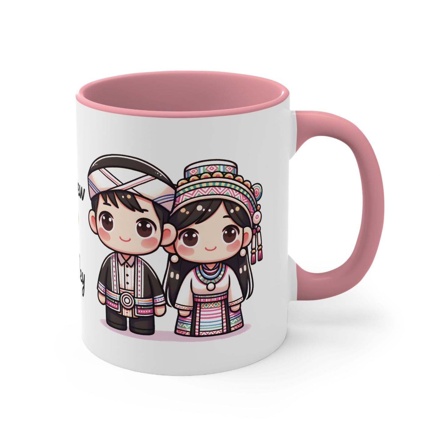 Hmong Couple Colorful Collection 3 Personalized Cute - Custom Accent Coffee Mug, 11oz