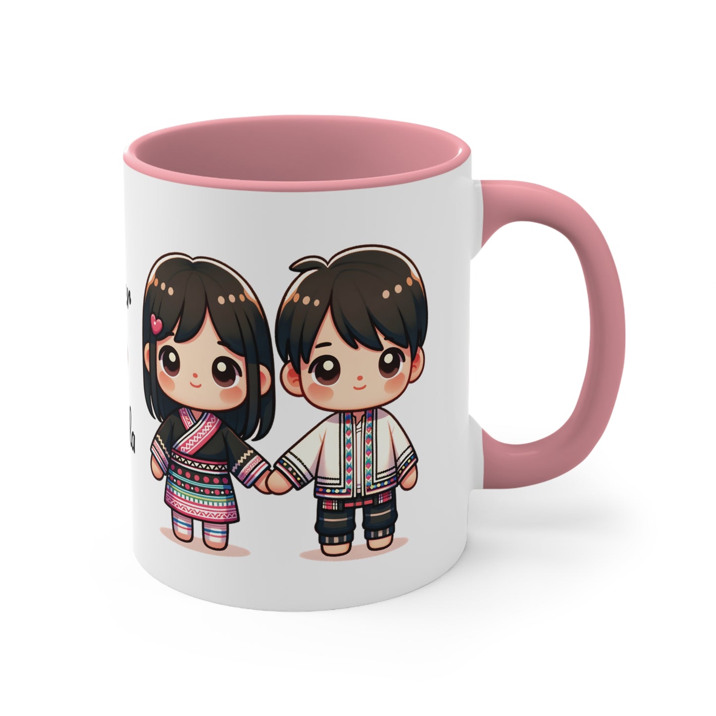 Hmong Couple Colorful Collection 5 Personalized Cute - Custom Accent Coffee Mug, 11oz