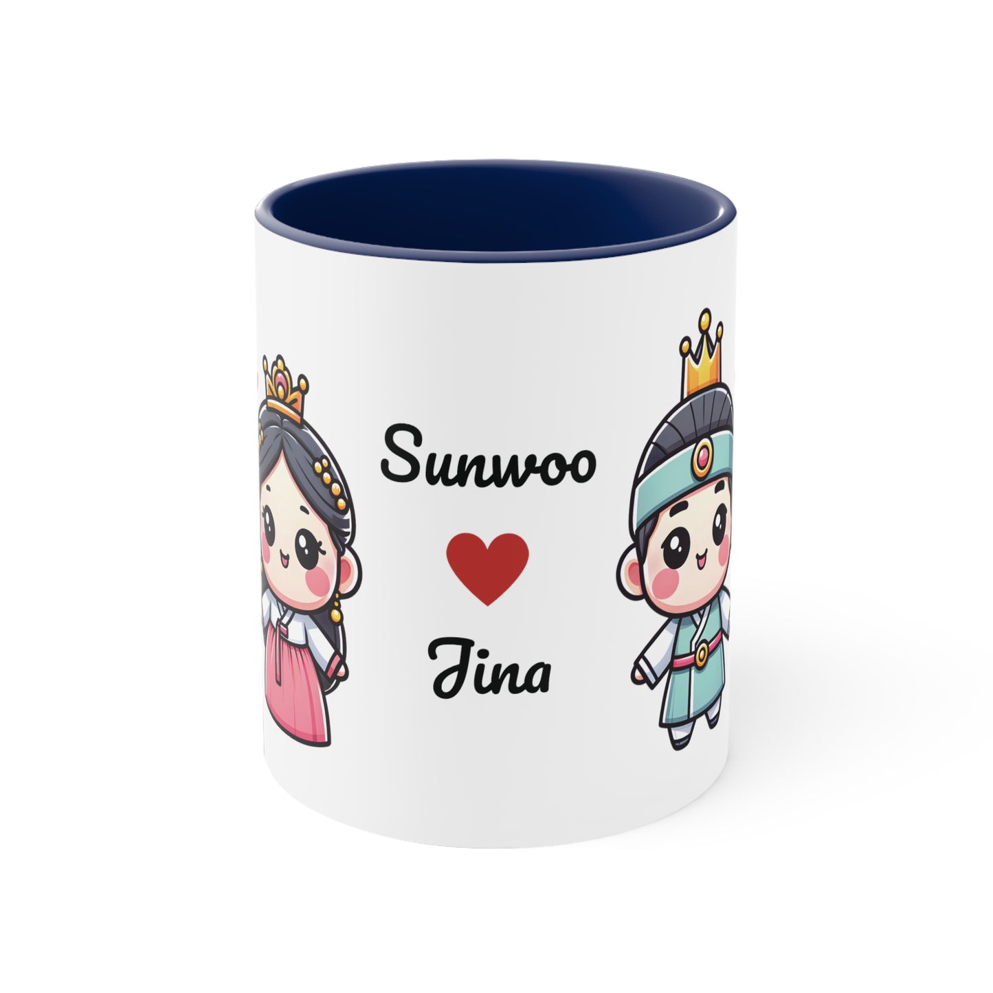 Korean Couple in Korean Clothes Collection 9 Personalized Cute - Custom Accent Coffee Mug, 11oz