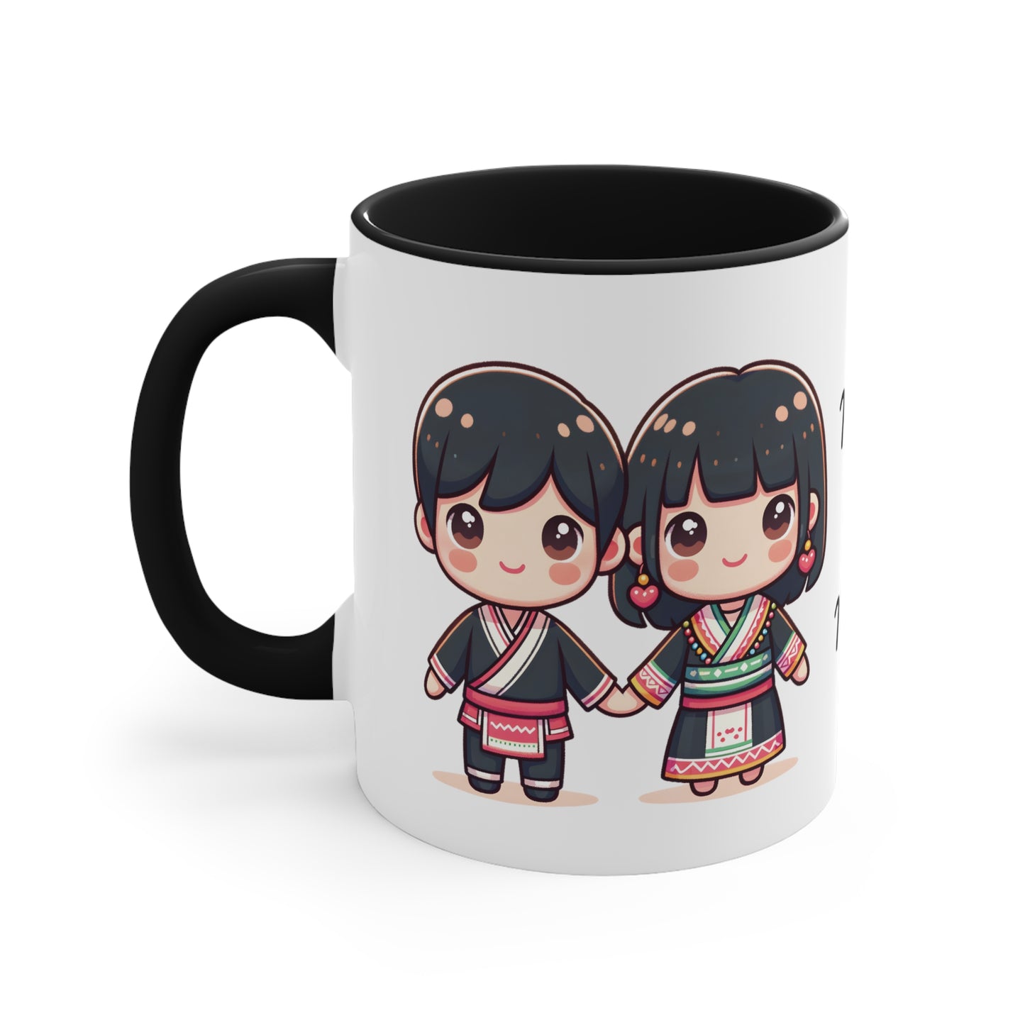 Hmong Couple Traditional Hmong Clothes Collection 1 Personalized Cute - Custom Accent Coffee Mug, 11oz