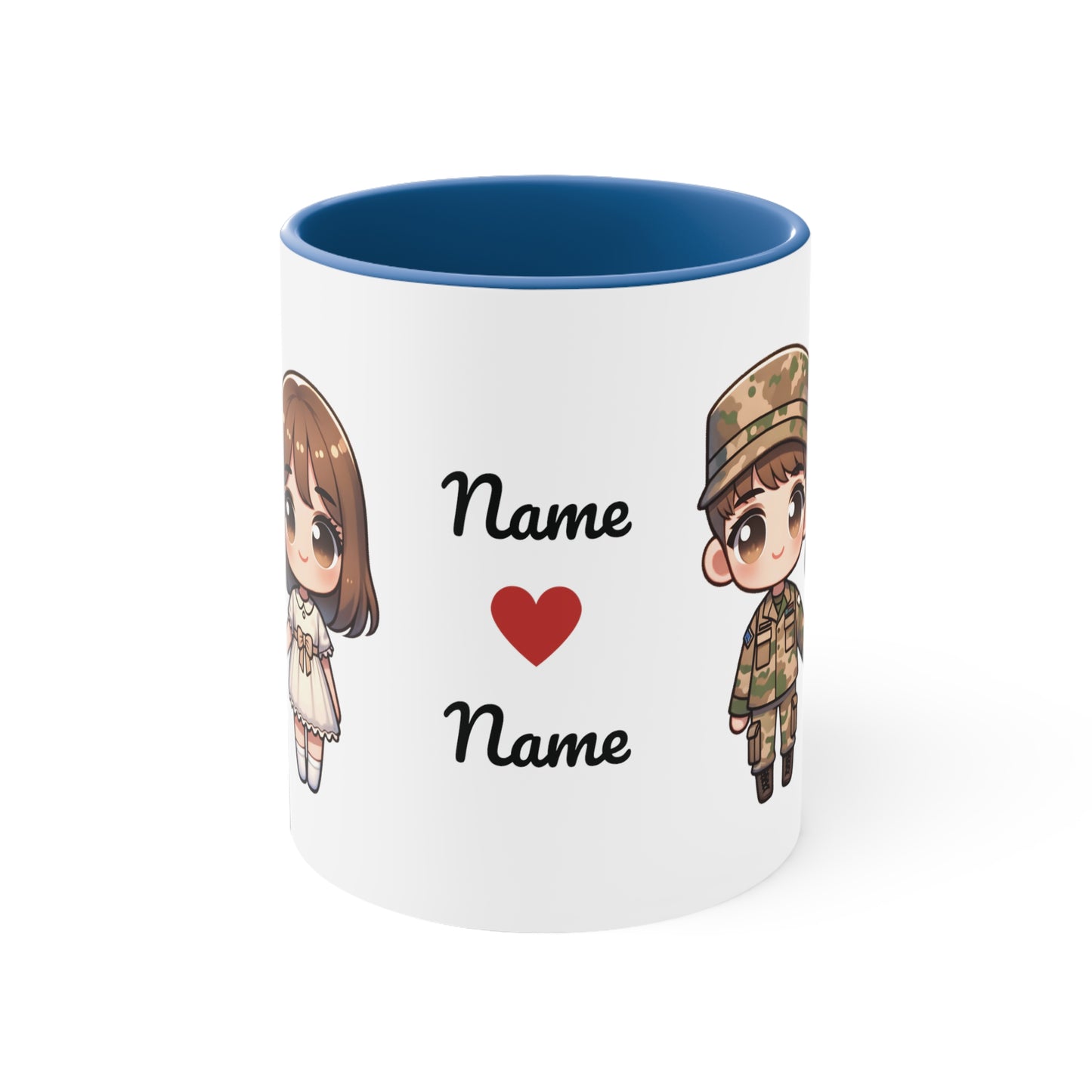 Army Couple Collection 1 Personalized Cute - Custom Accent Coffee Mug, 11oz