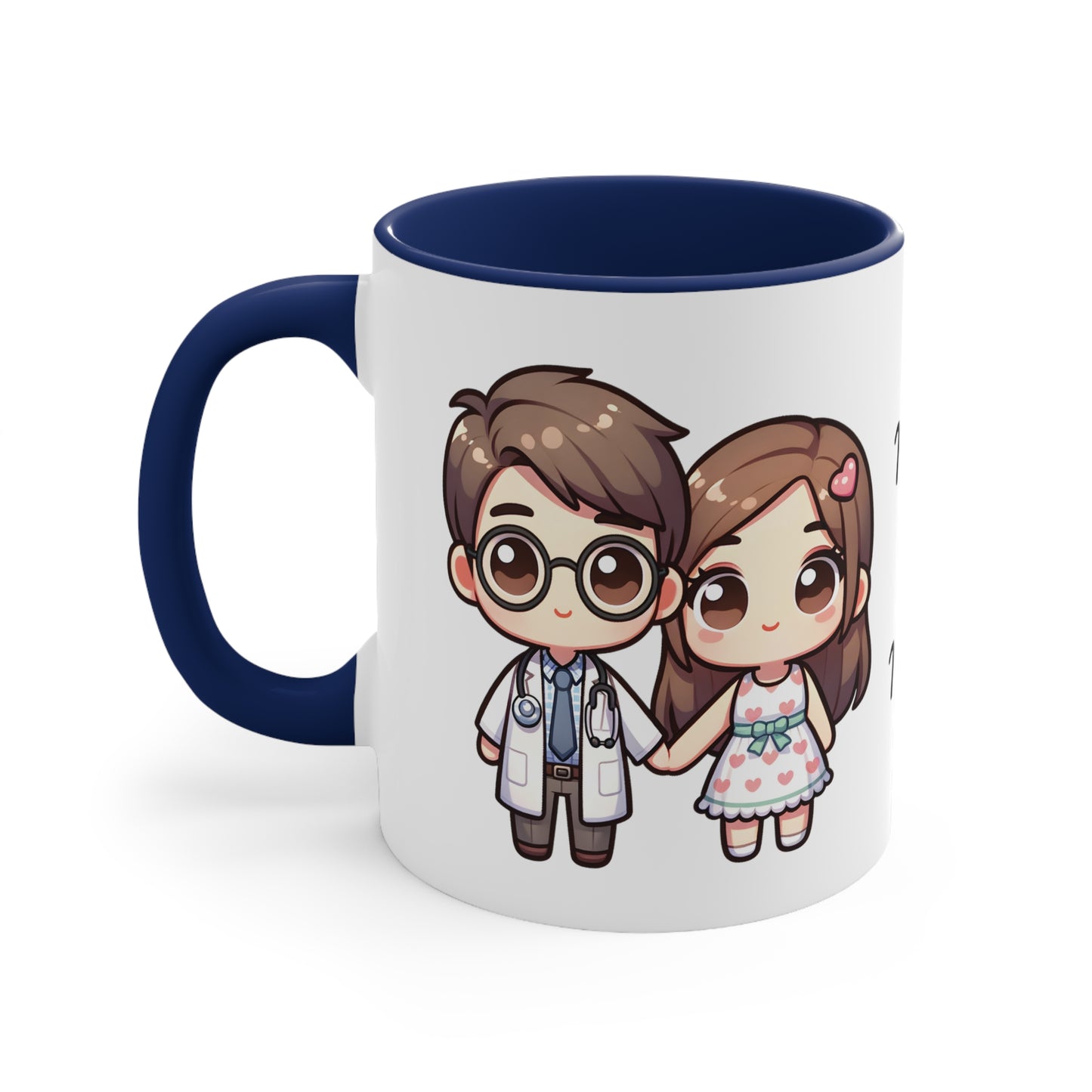 Doctor Couple Collection 2 Personalized Cute - Custom Accent Coffee Mug, 11oz