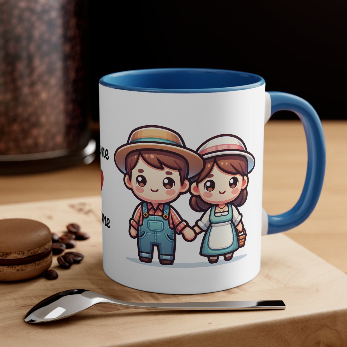 Farmer Couple Collection 4 Personalized Cute - Custom Accent Coffee Mug, 11oz