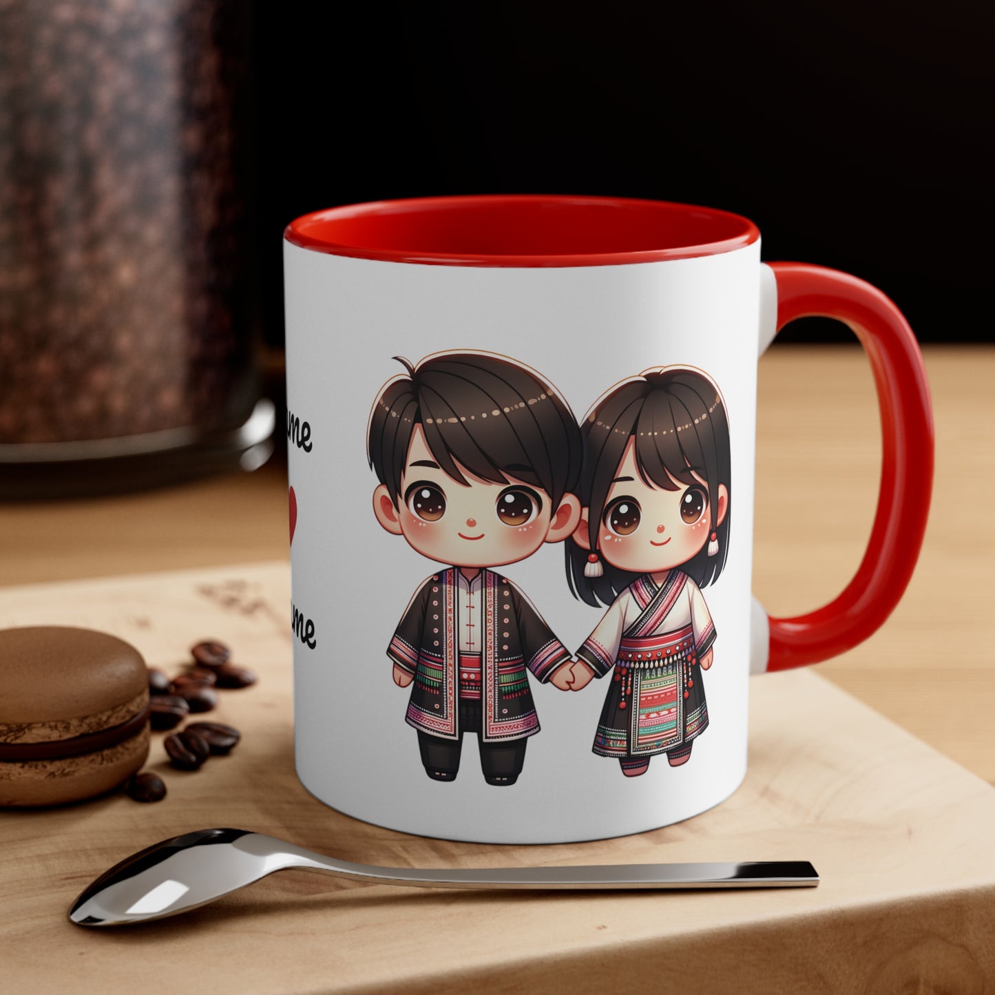 Hmong Couple Traditional Hmong Clothes Collection 7 Personalized Cute - Custom Accent Coffee Mug, 11oz