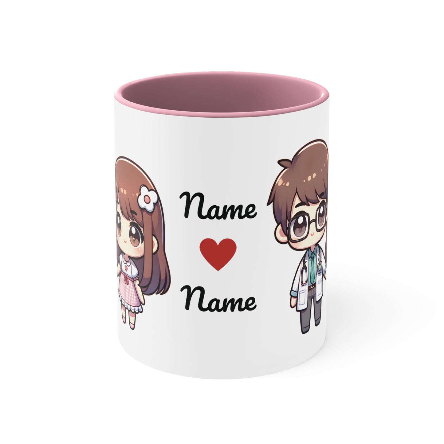 Doctor Couple Collection 3 Personalized Cute - Custom Accent Coffee Mug, 11oz