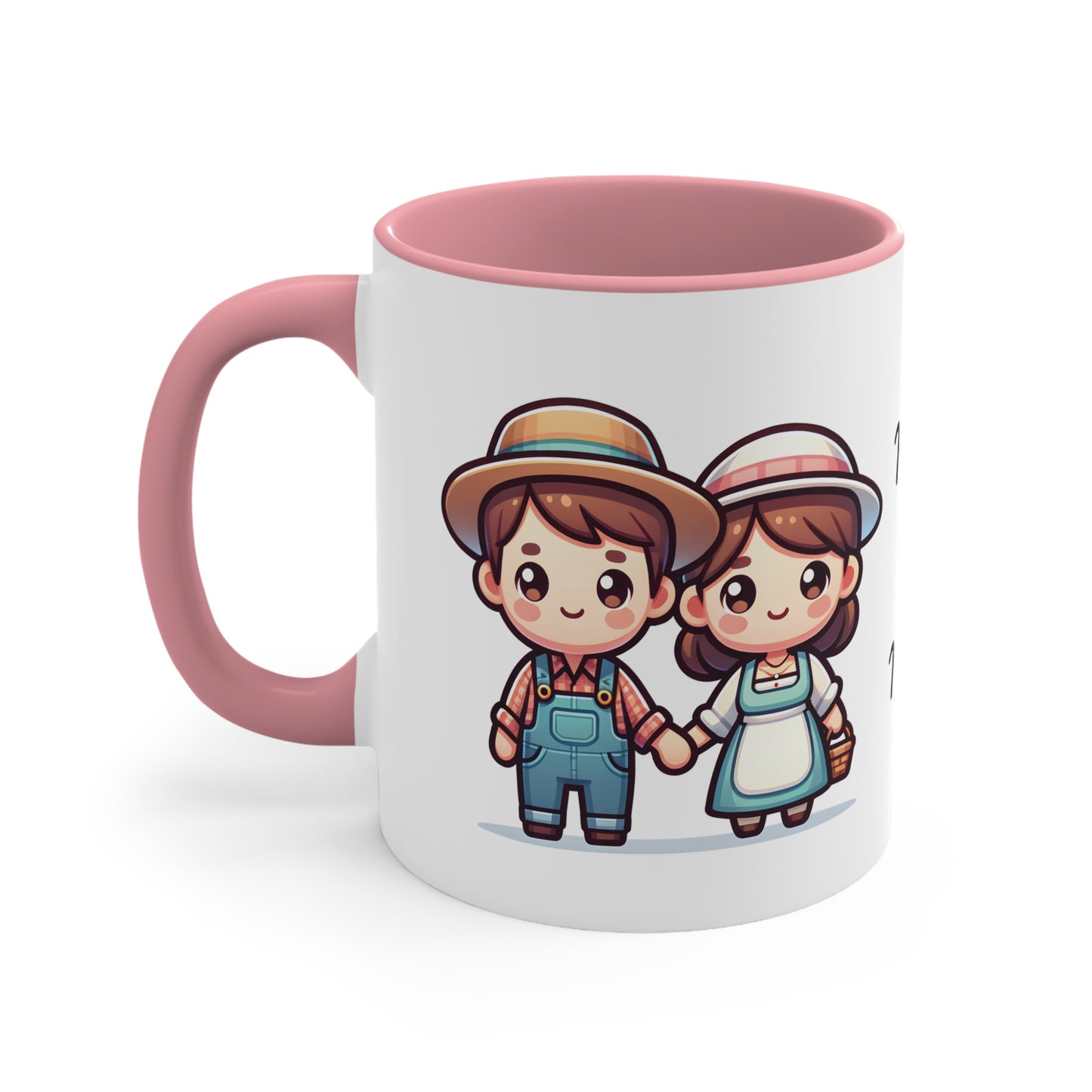 Farmer Couple Collection 4 Personalized Cute - Custom Accent Coffee Mug, 11oz