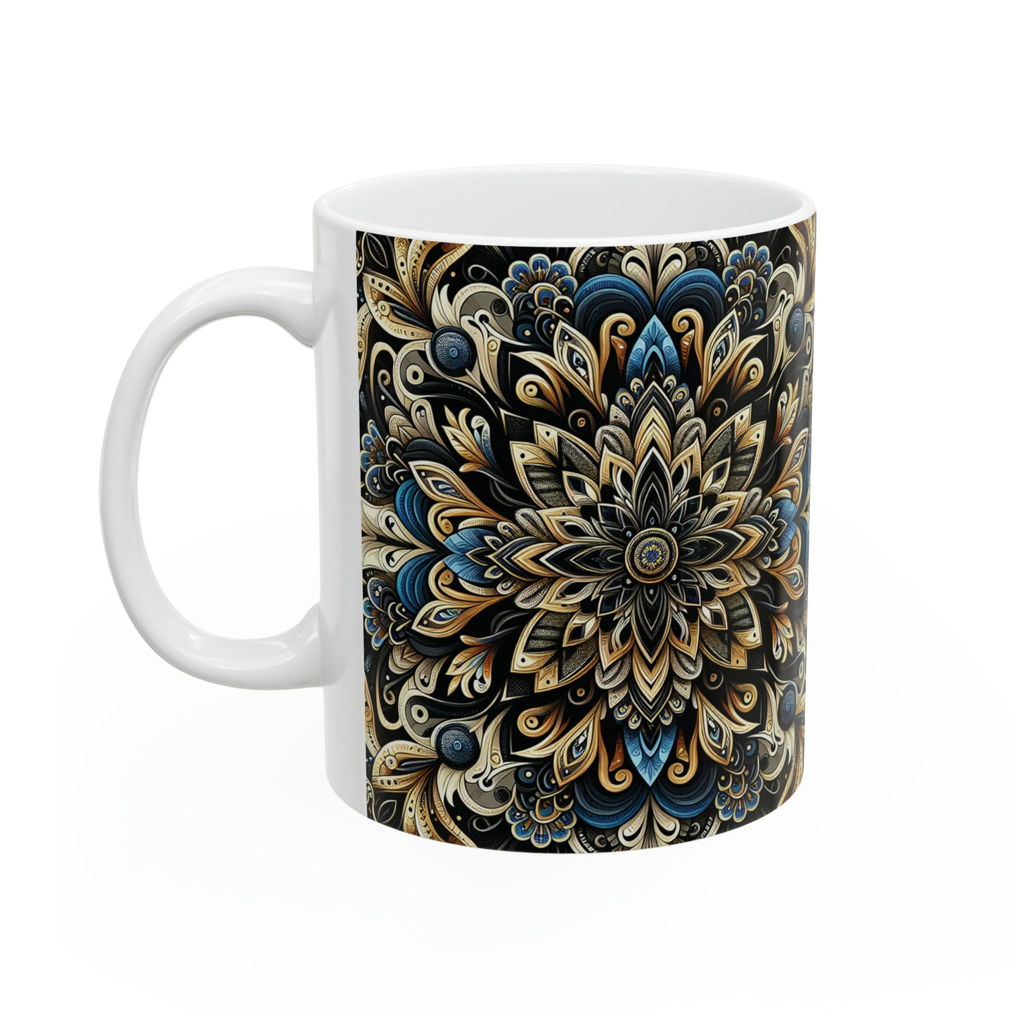 Hmong-Inspired Geometric Ceramic Coffee Mug 6