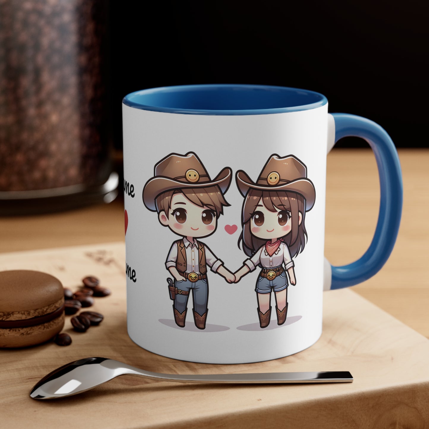 Cowboy Couple Collection 3 Personalized Cute - Custom Accent Coffee Mug, 11oz