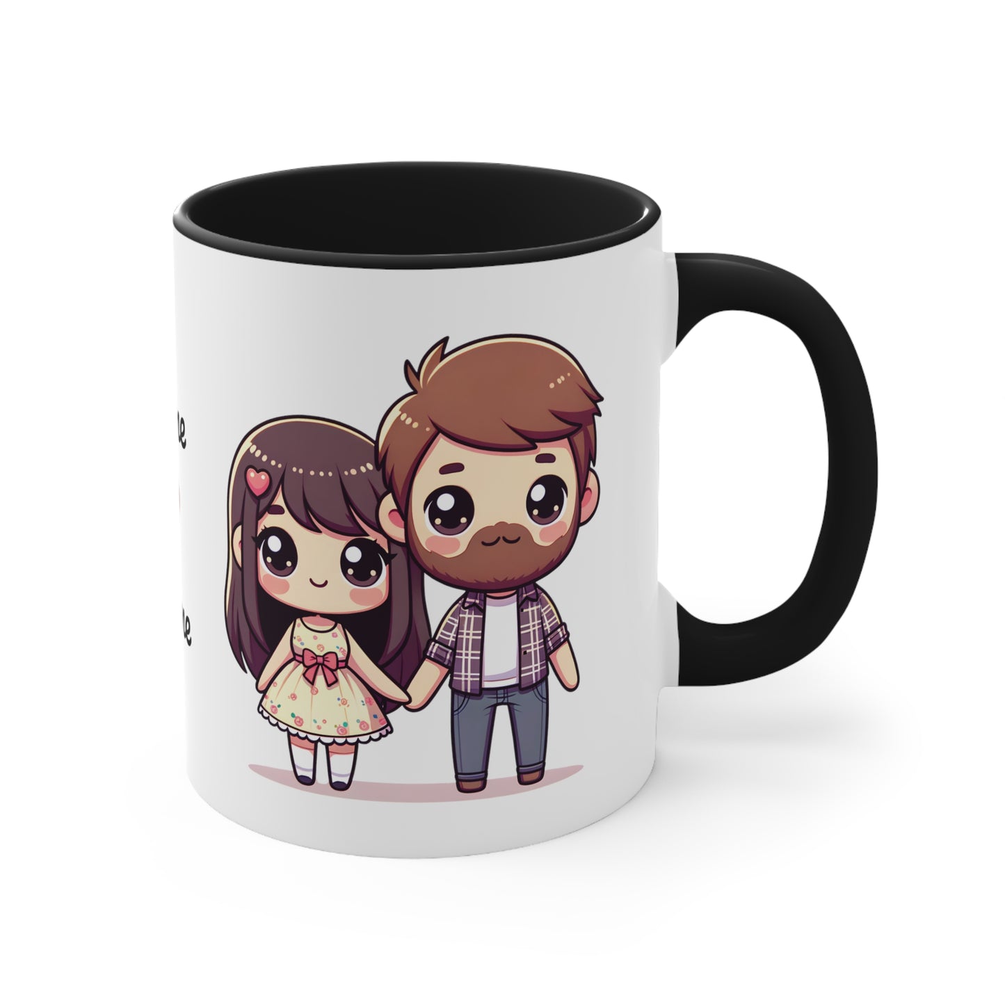 Beardman Couple Collection 4 Personalized Cute - Custom Accent Coffee Mug, 11oz