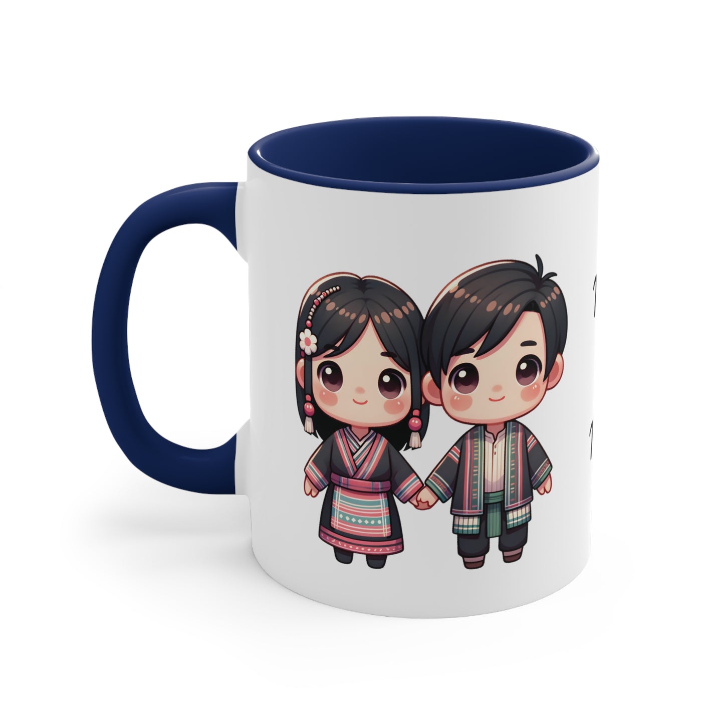 Hmong Couple Traditional Hmong Clothes Collection 6 Personalized Cute - Custom Accent Coffee Mug, 11oz