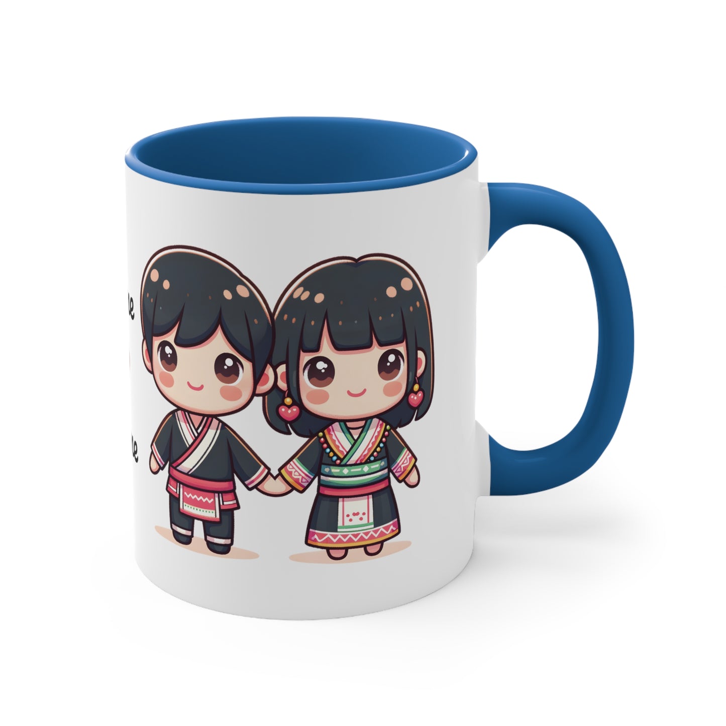 Hmong Couple Traditional Hmong Clothes Collection 1 Personalized Cute - Custom Accent Coffee Mug, 11oz