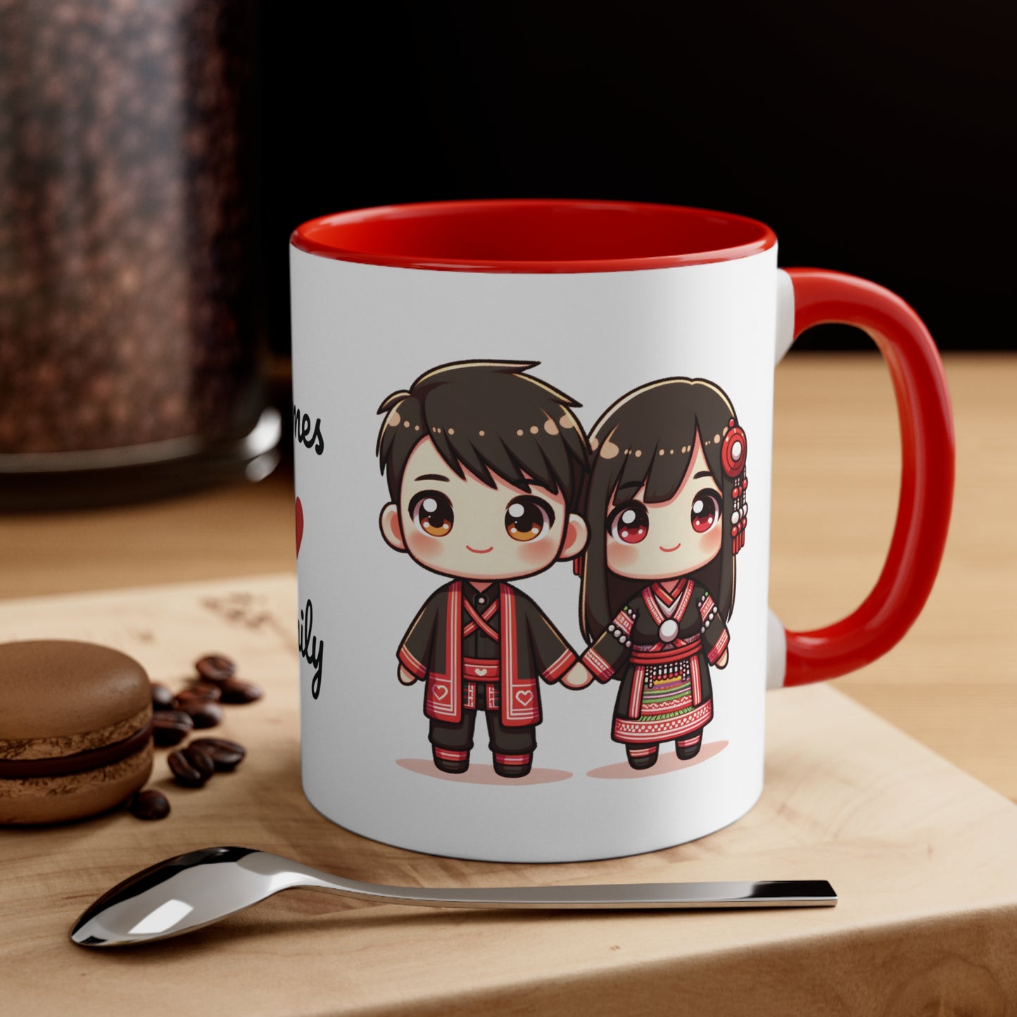 Hmong Couple Red Collection 6 Personalized Cute - Custom Accent Coffee Mug, 11oz