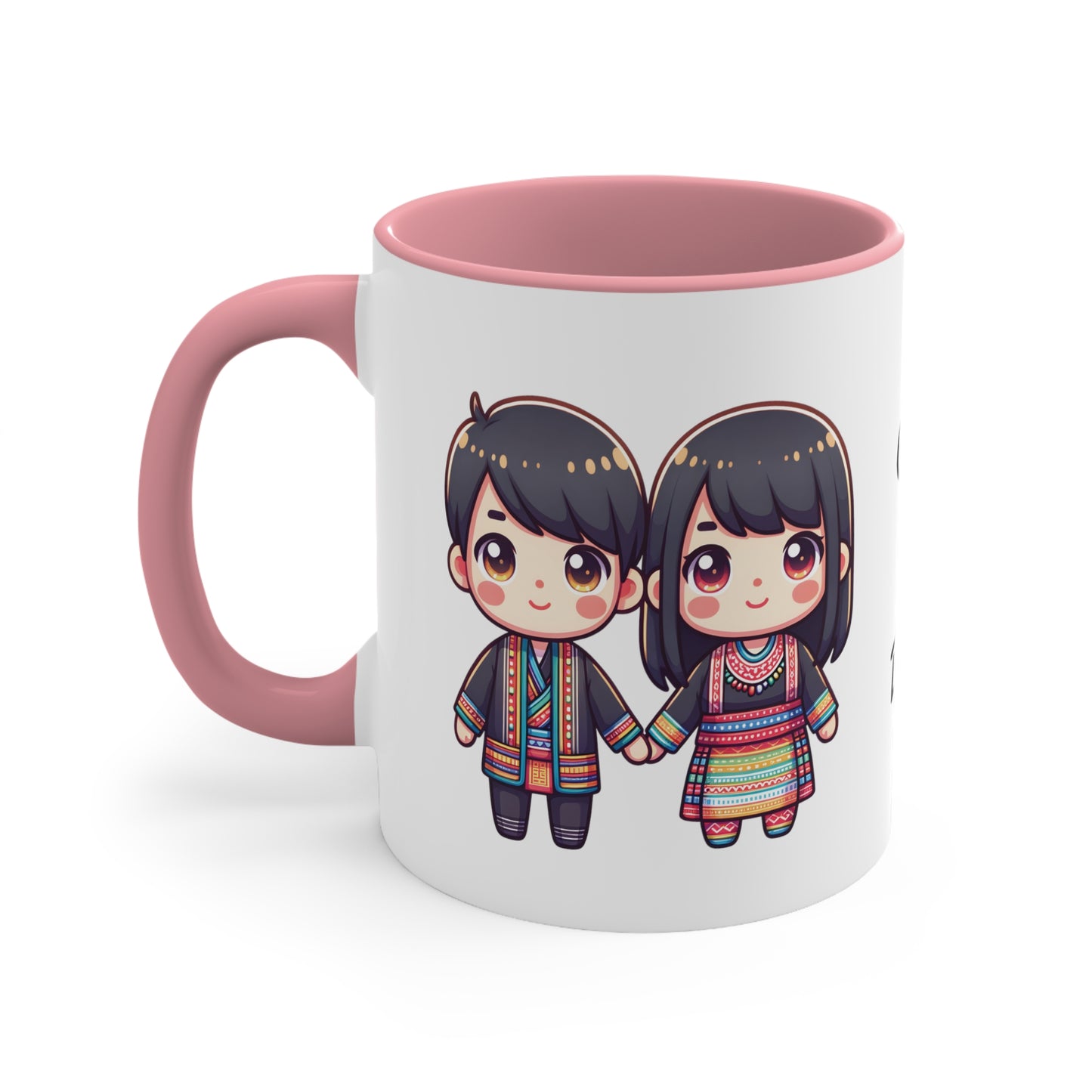 Hmong Couple Colorful Collection 2 Personalized Cute - Custom Accent Coffee Mug, 11oz