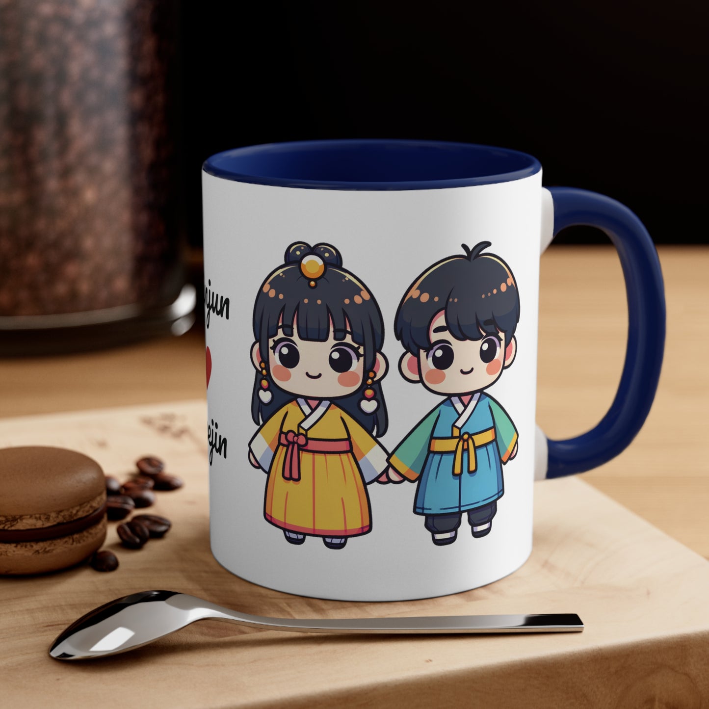 Korean Couple in Korean Clothes Collection 5 Personalized Cute - Custom Accent Coffee Mug, 11oz