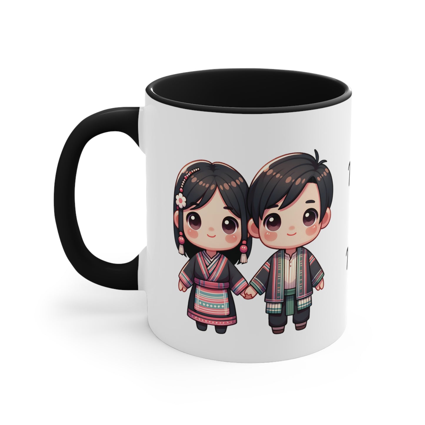 Hmong Couple Traditional Hmong Clothes Collection 6 Personalized Cute - Custom Accent Coffee Mug, 11oz