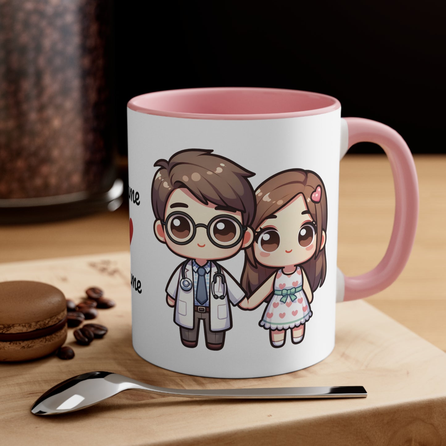 Doctor Couple Collection 2 Personalized Cute - Custom Accent Coffee Mug, 11oz